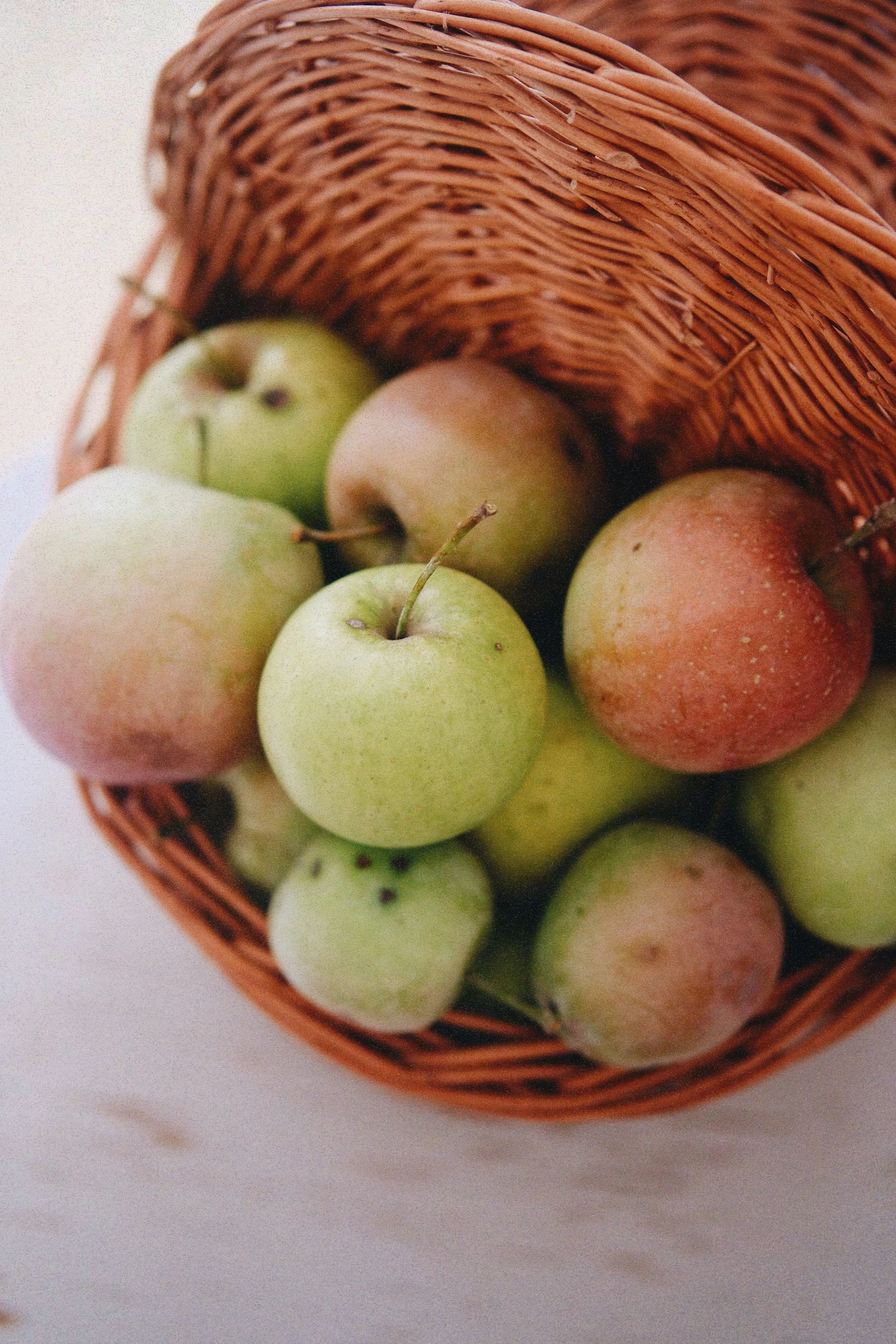Freshly Picked Apples in a Basket