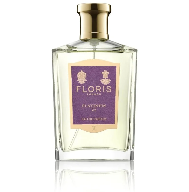 Floris London Platinum 22, refined fragrance with bergamot, jasmine, and amber notes