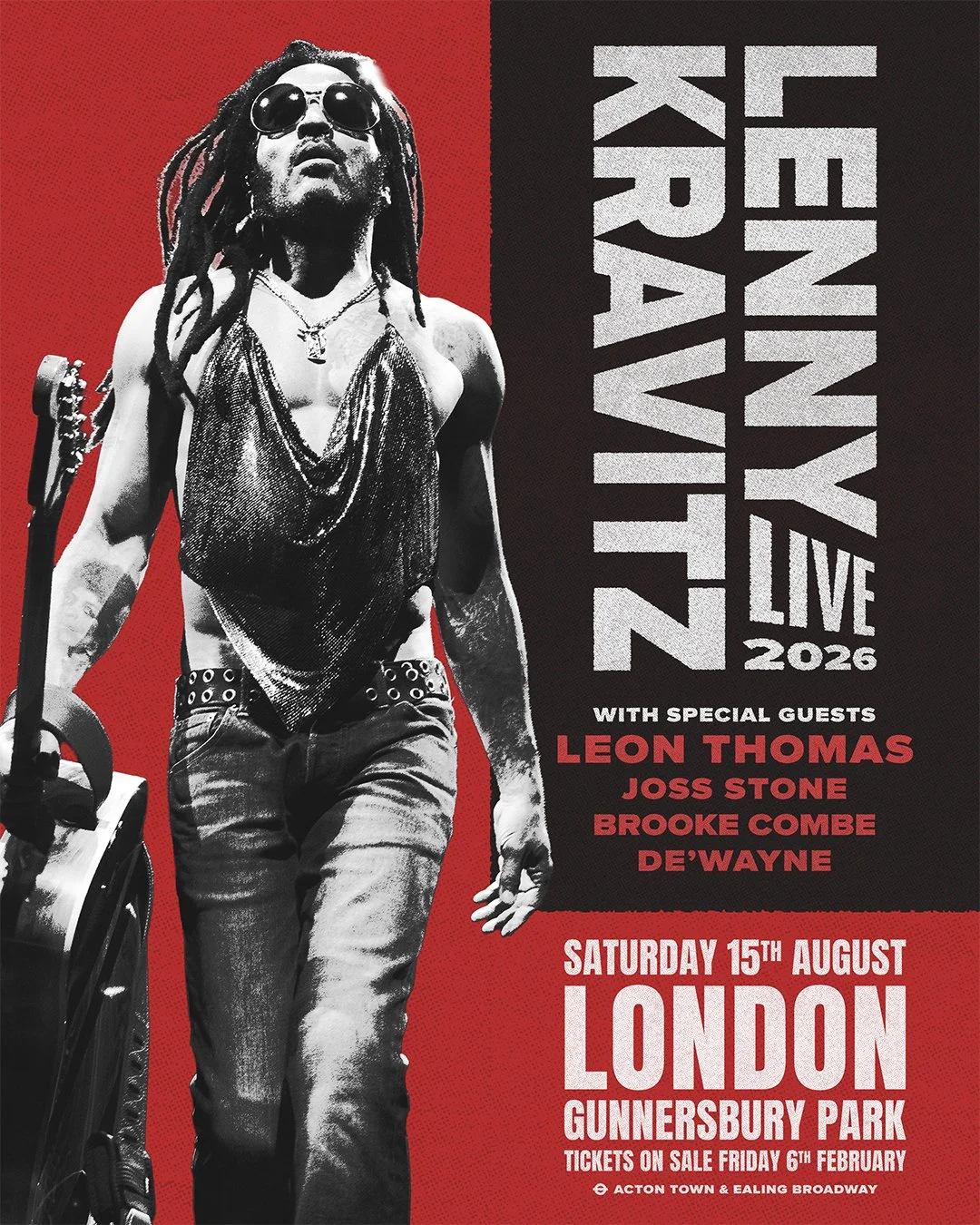 Lenny Kravitz to Headline Gunnersbury Park for Summer 2026