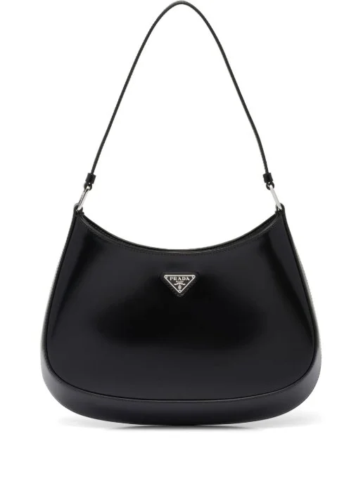 Prada Cleo East-West shoulder bag in sleek leather
