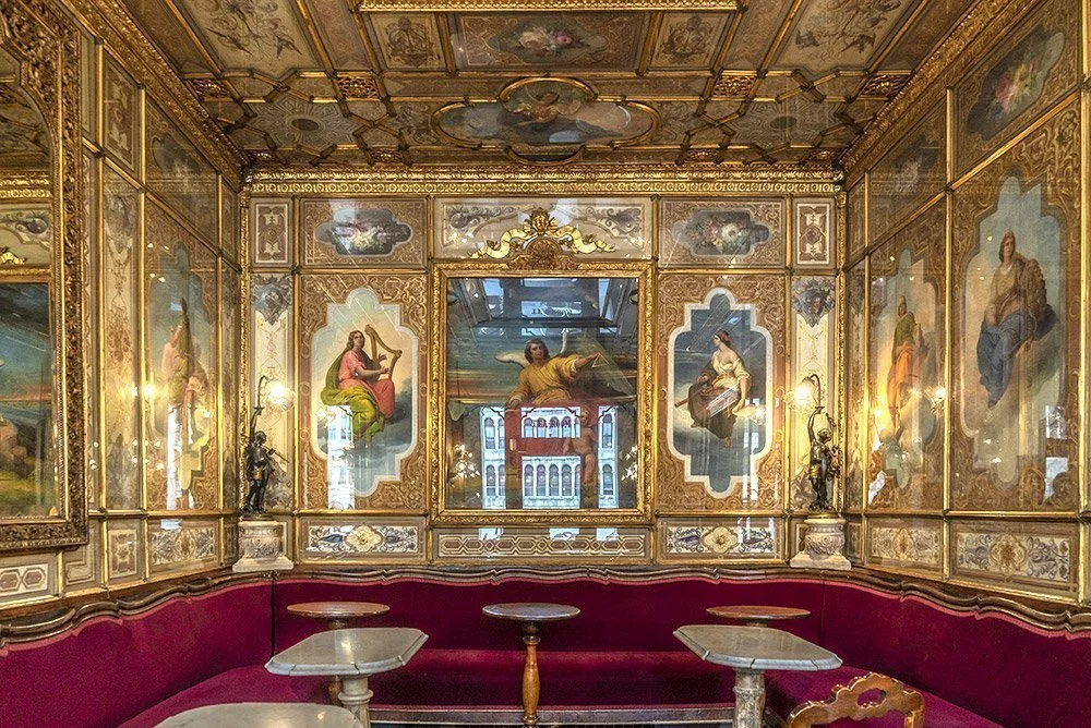 An interior of Caffe Florian in Central Venice
