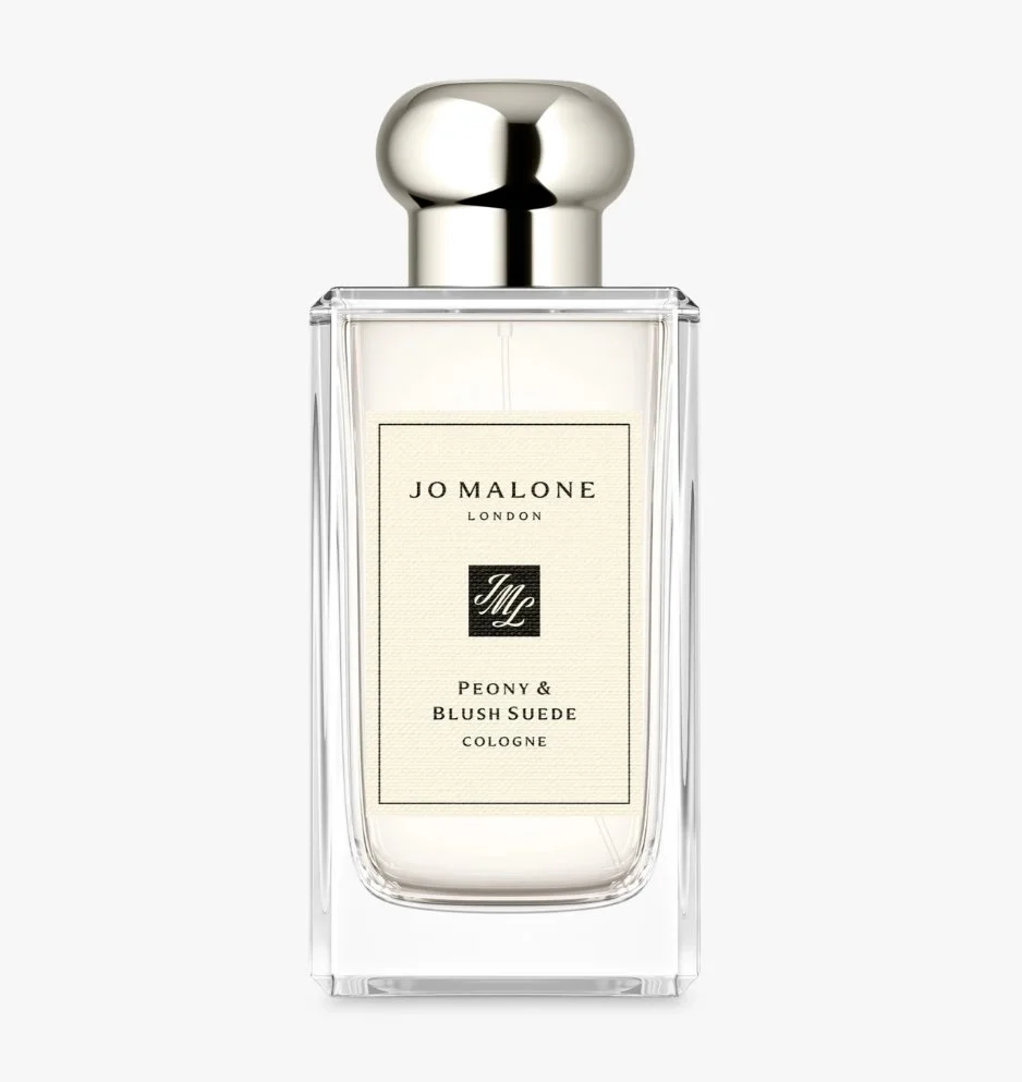 Jo Malone London Peony & Blush Suede Cologne, romantic fragrance with peony, red apple, and suede notes.