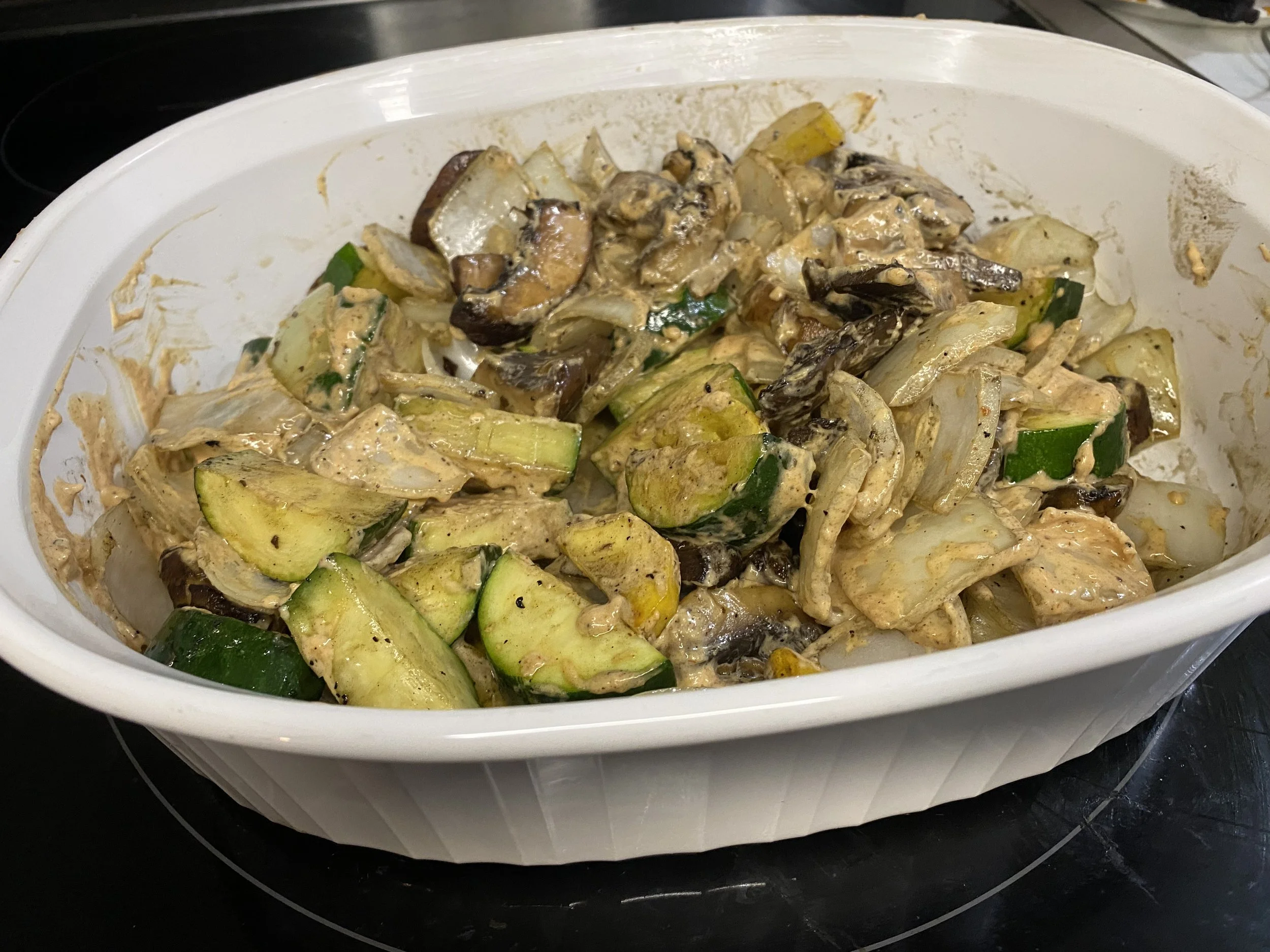 Grilled Veggies with Blooming Onion Sauce