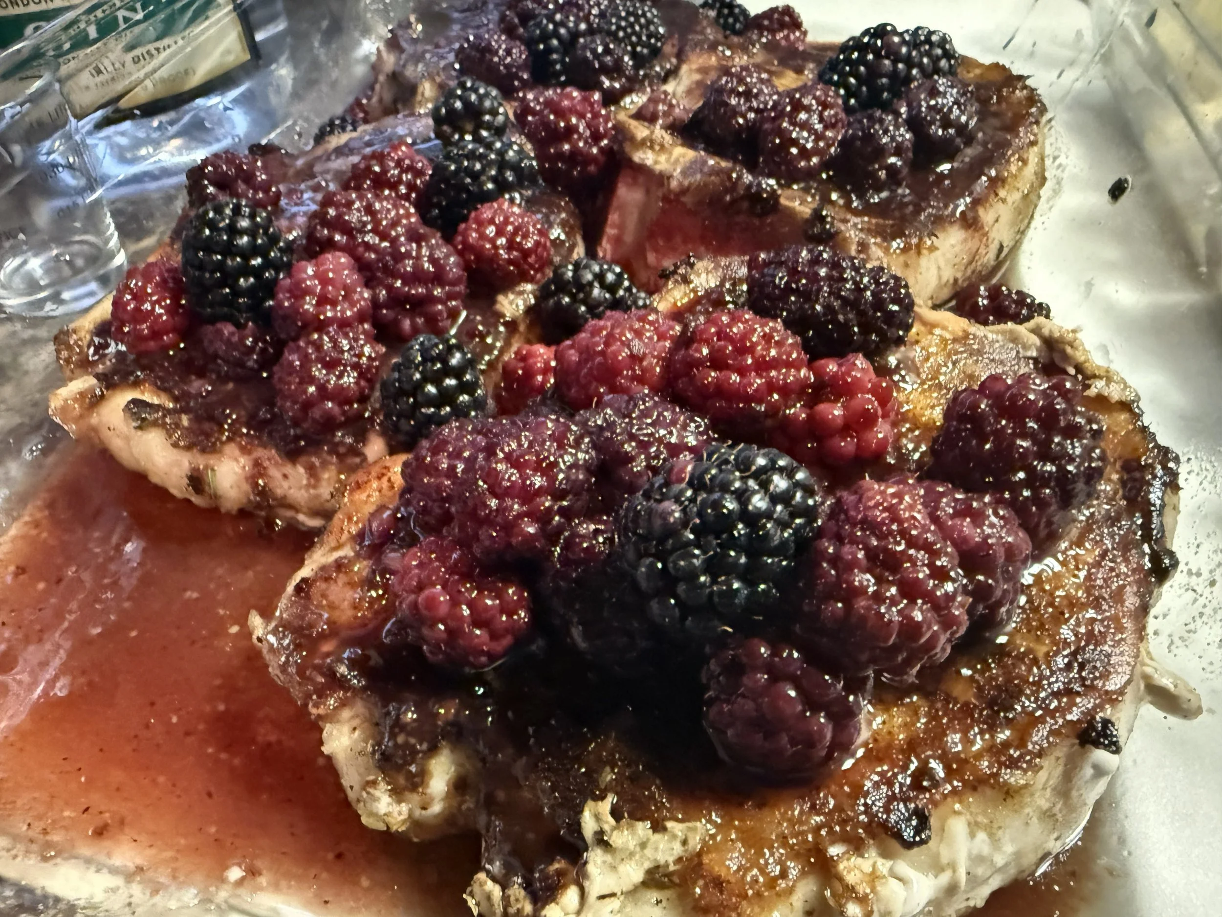 Bourbon Blackberry Pork Chops