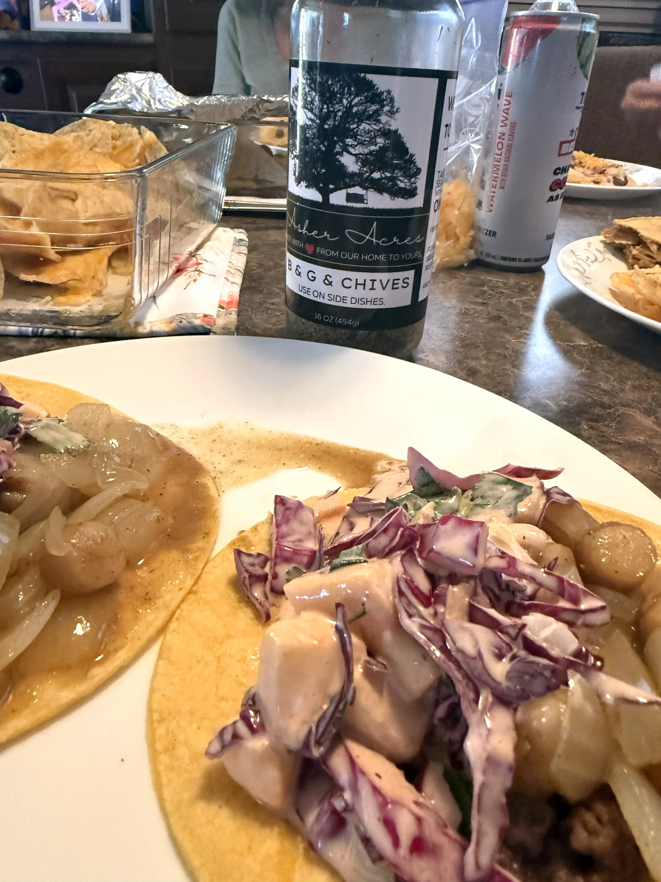 Scallop Tacos with Mango Slaw