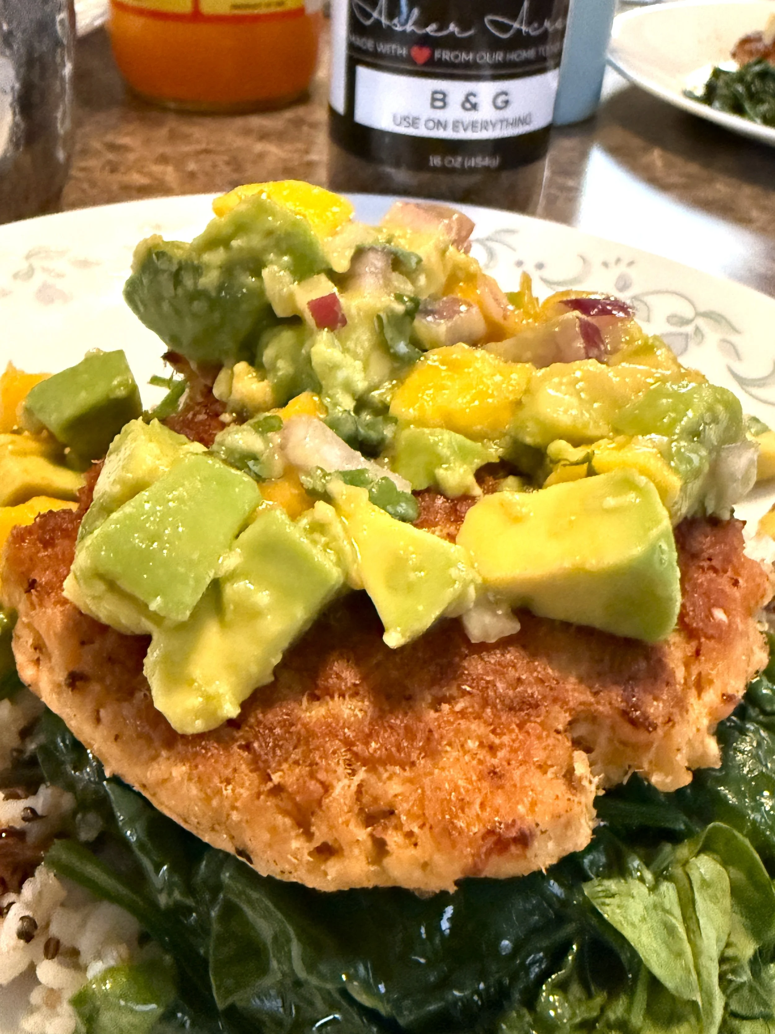 Salmon Patties with Mango Salsa