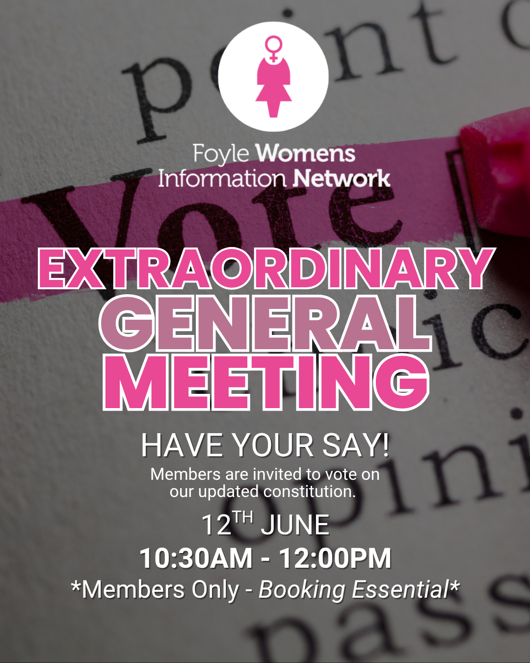 Extraordinary General Meeting: Members Only