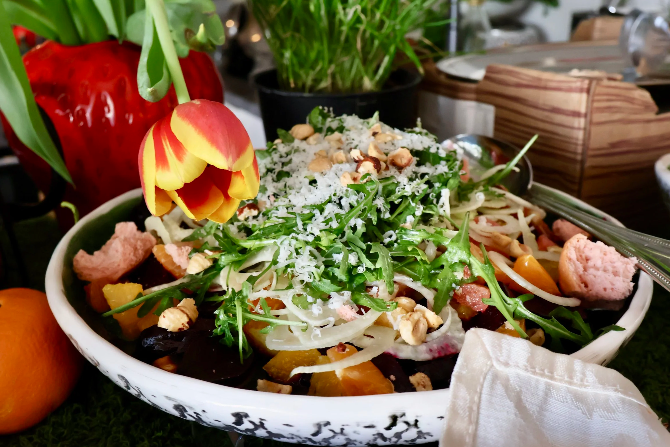 Roasted Beet &amp; Citrus Spring Salad with Fennel, Hazelnuts &amp; Pecorino