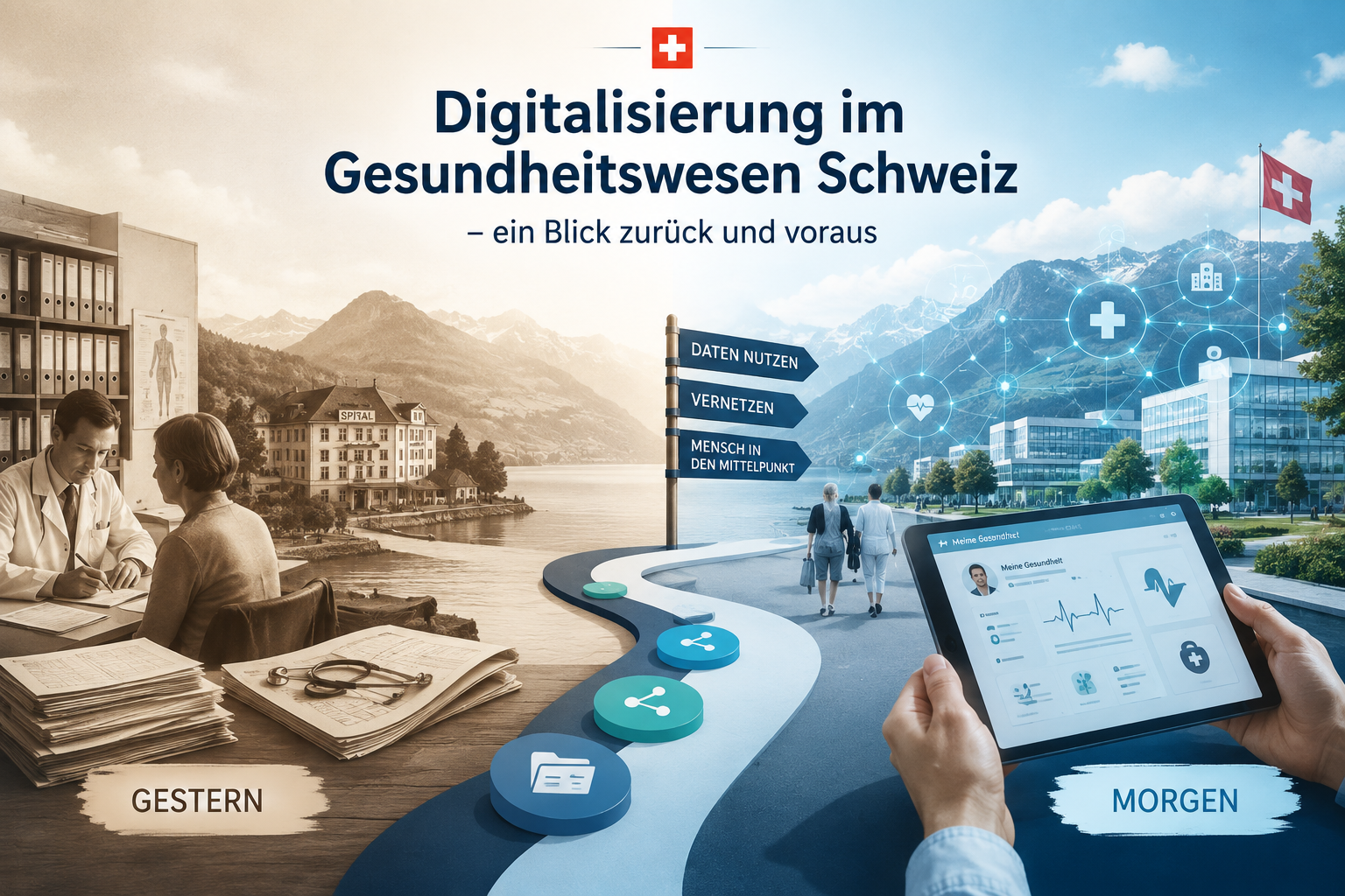 Digitalisierung im Gesundheitswesen Schweiz – ein Blick zurück und voraus
