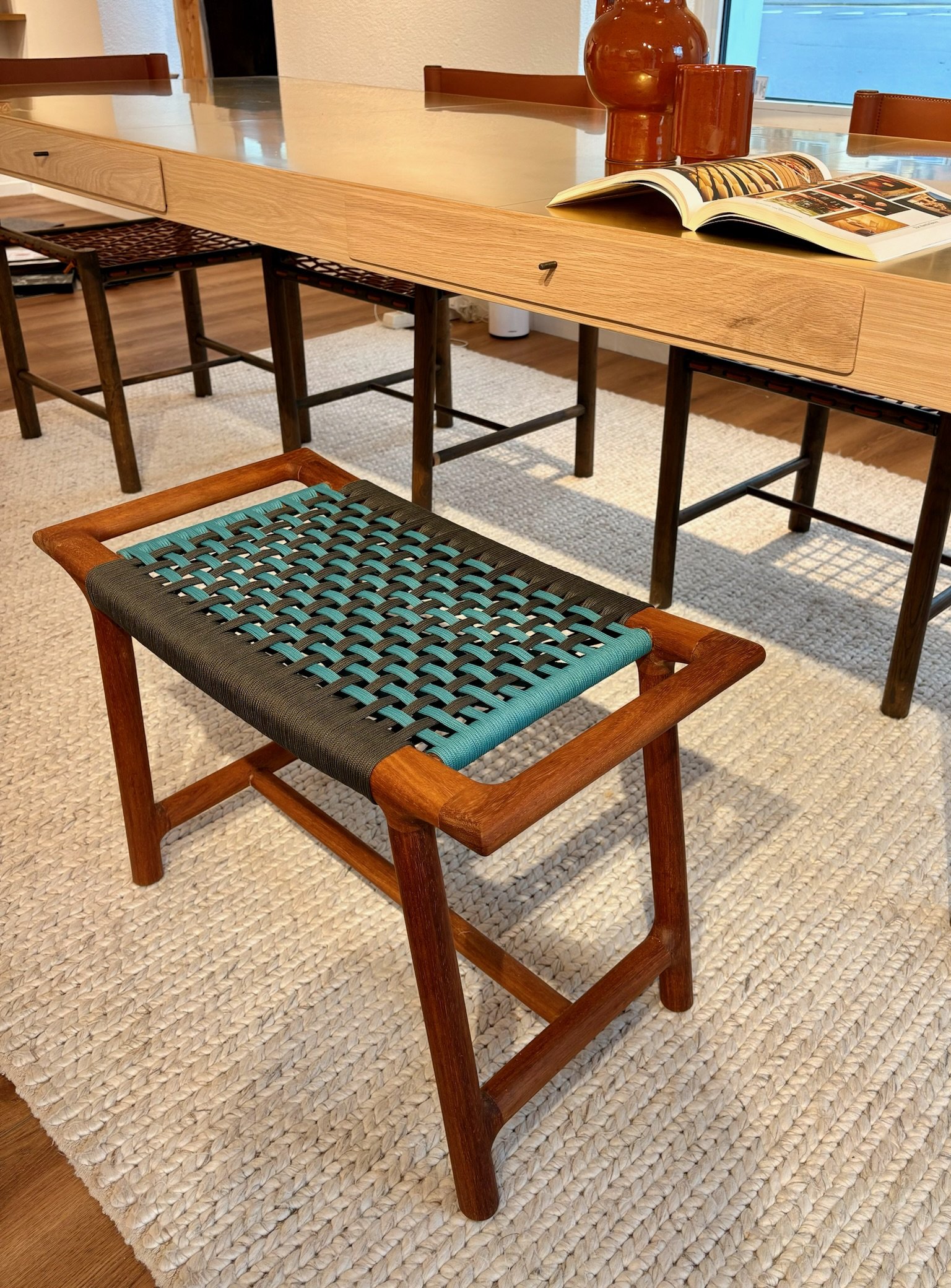 Rustic Footstool – Iroko Timber