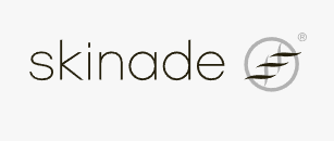 Skindade logo with stylized letter E and circle design.