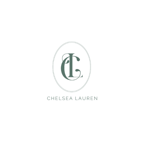 Chelsea Lauren logo with stylized 'C' and 'L' initials inside an oval, with her name written below.