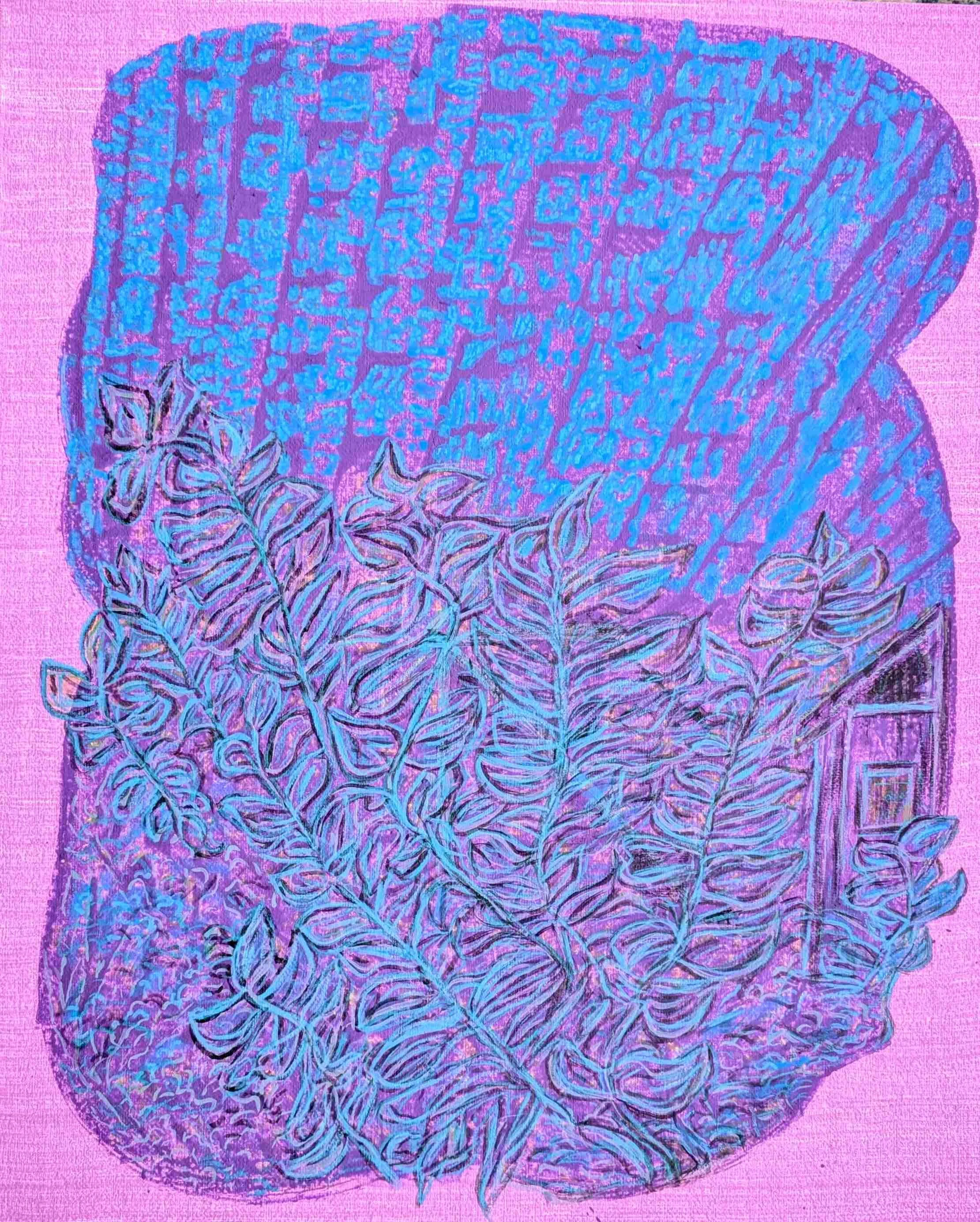    My house is overgrown with vines    80x73 acrylic, canvas