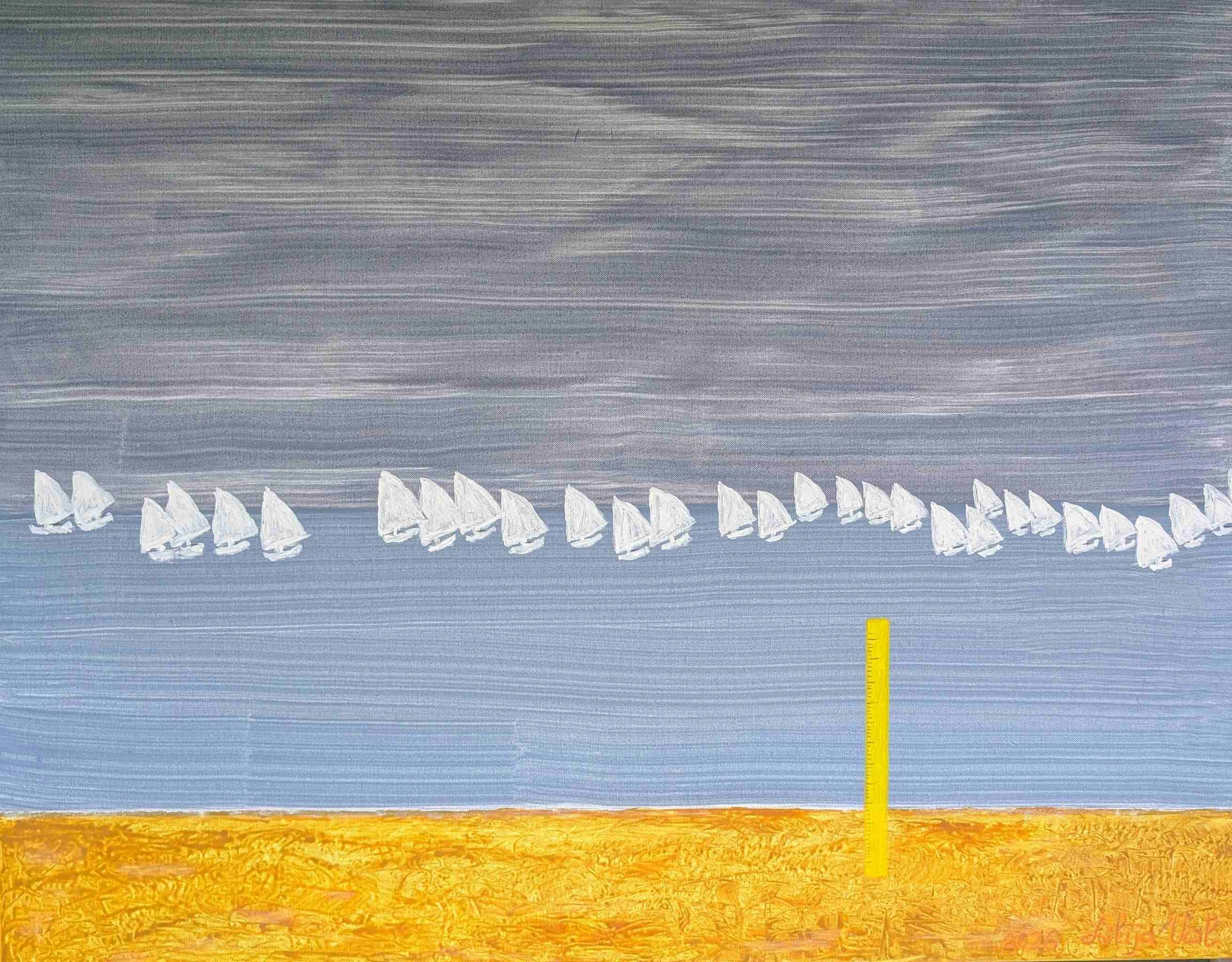    Optimist Regatta.    100x100 acrylic, canvas