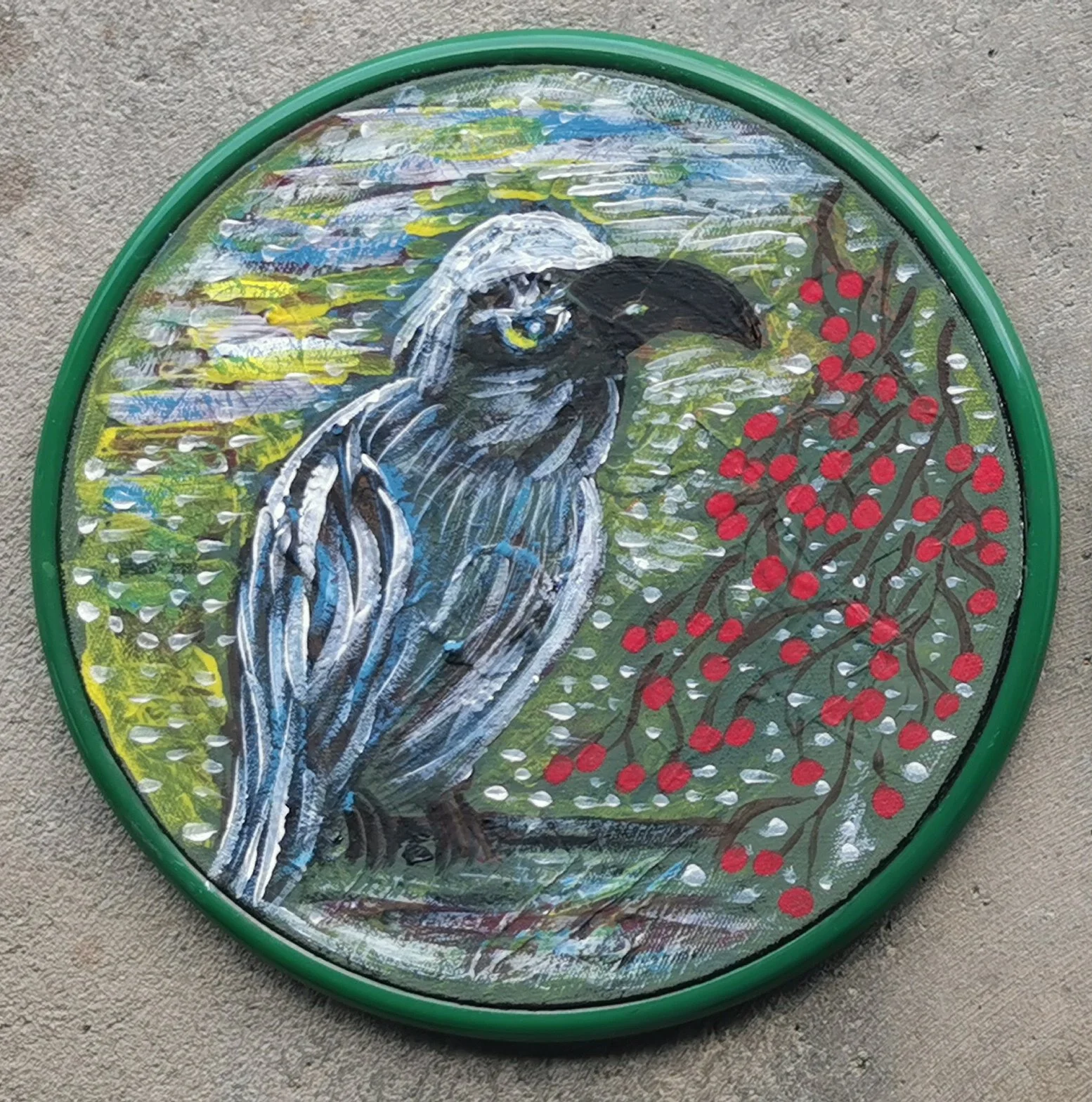    Rook   SOLD     20 dia. acrylic, canvas