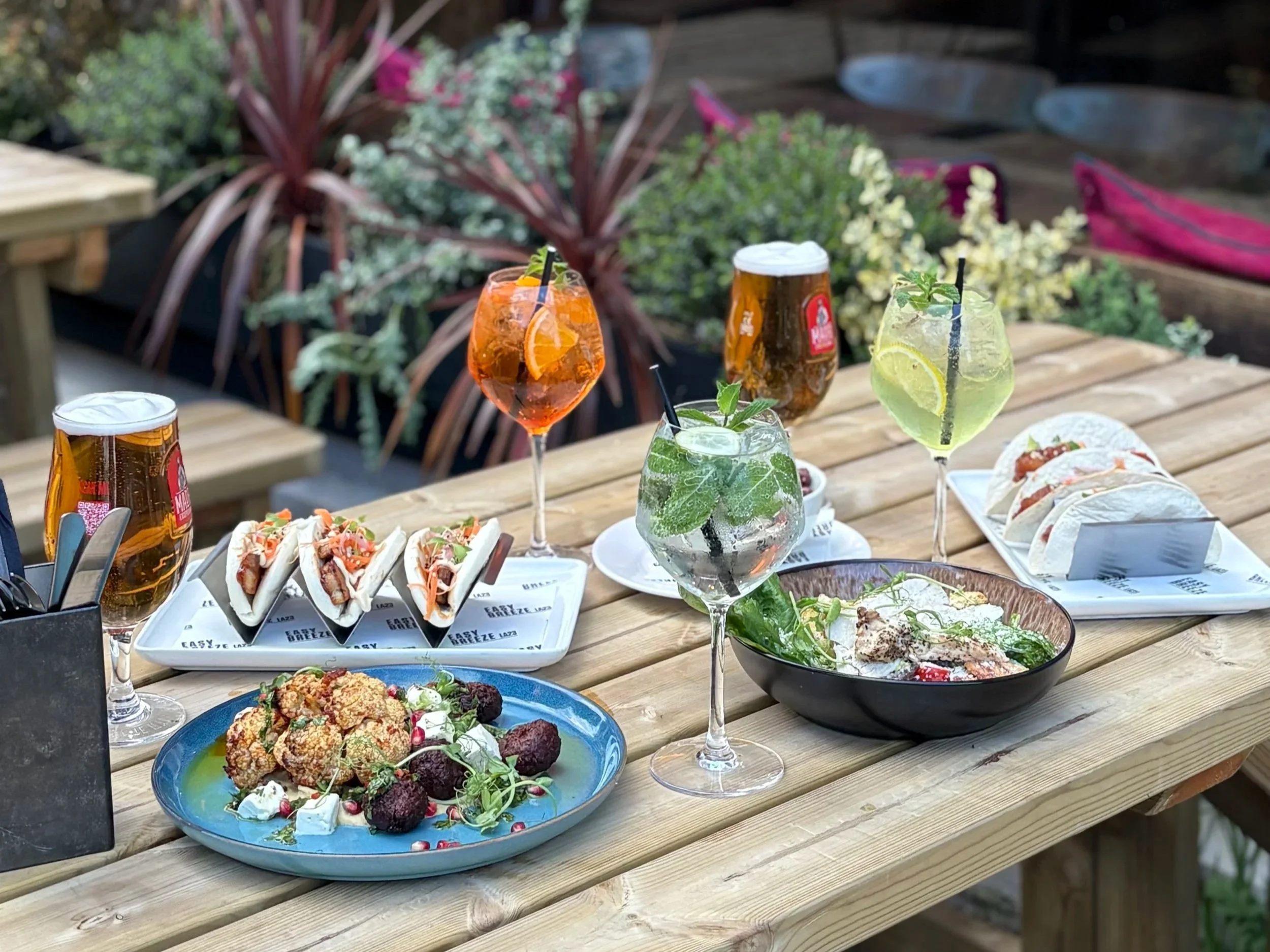 spread of food and drinks bottomless brunch