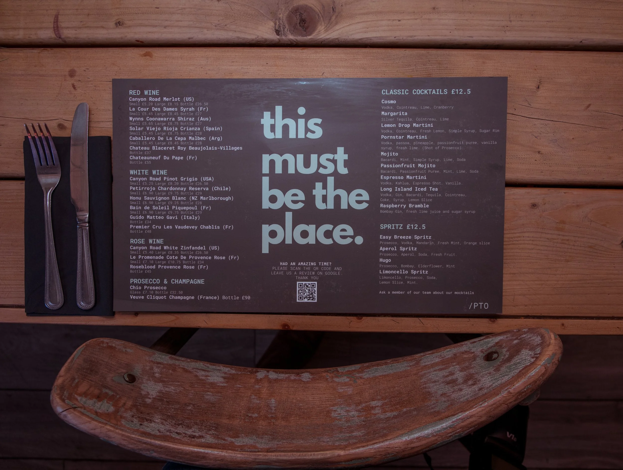 menu cocktails the easy breeze