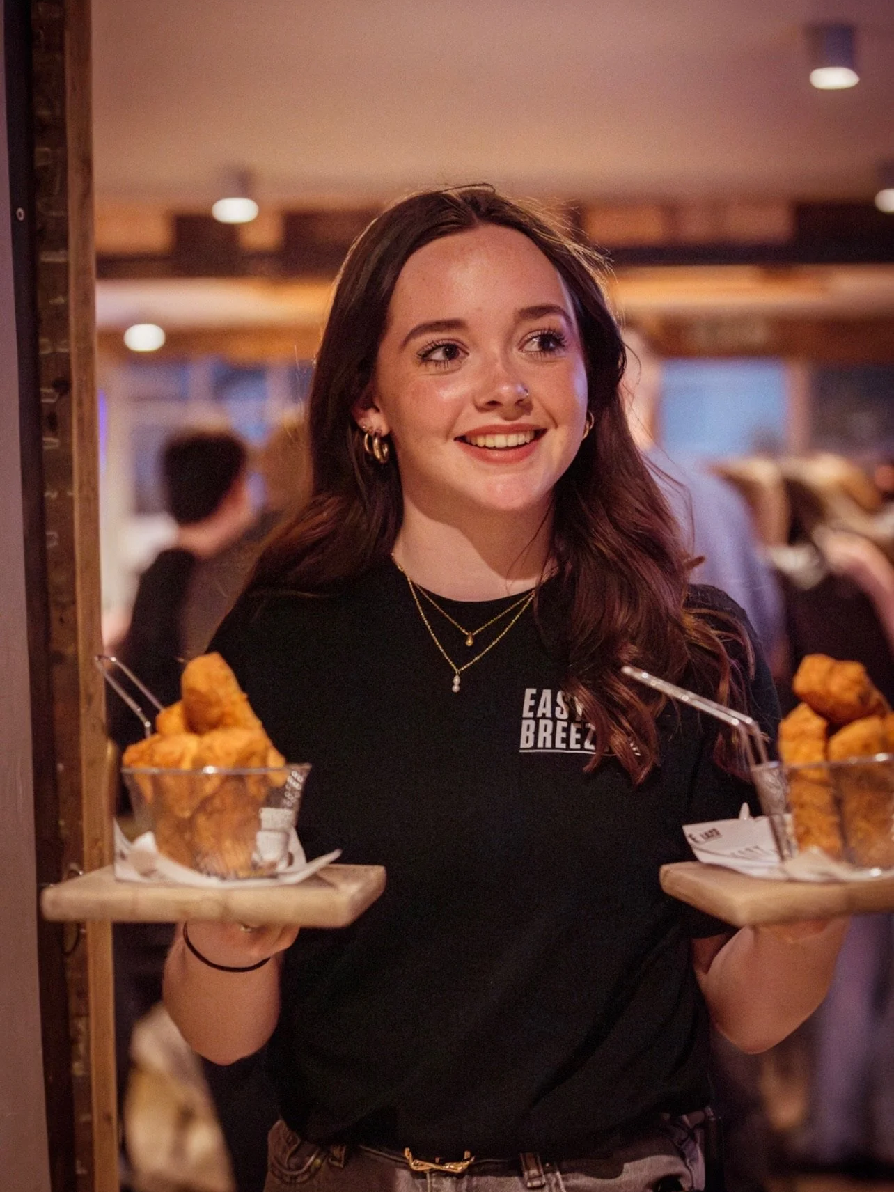 waitress carrying food easy breeze