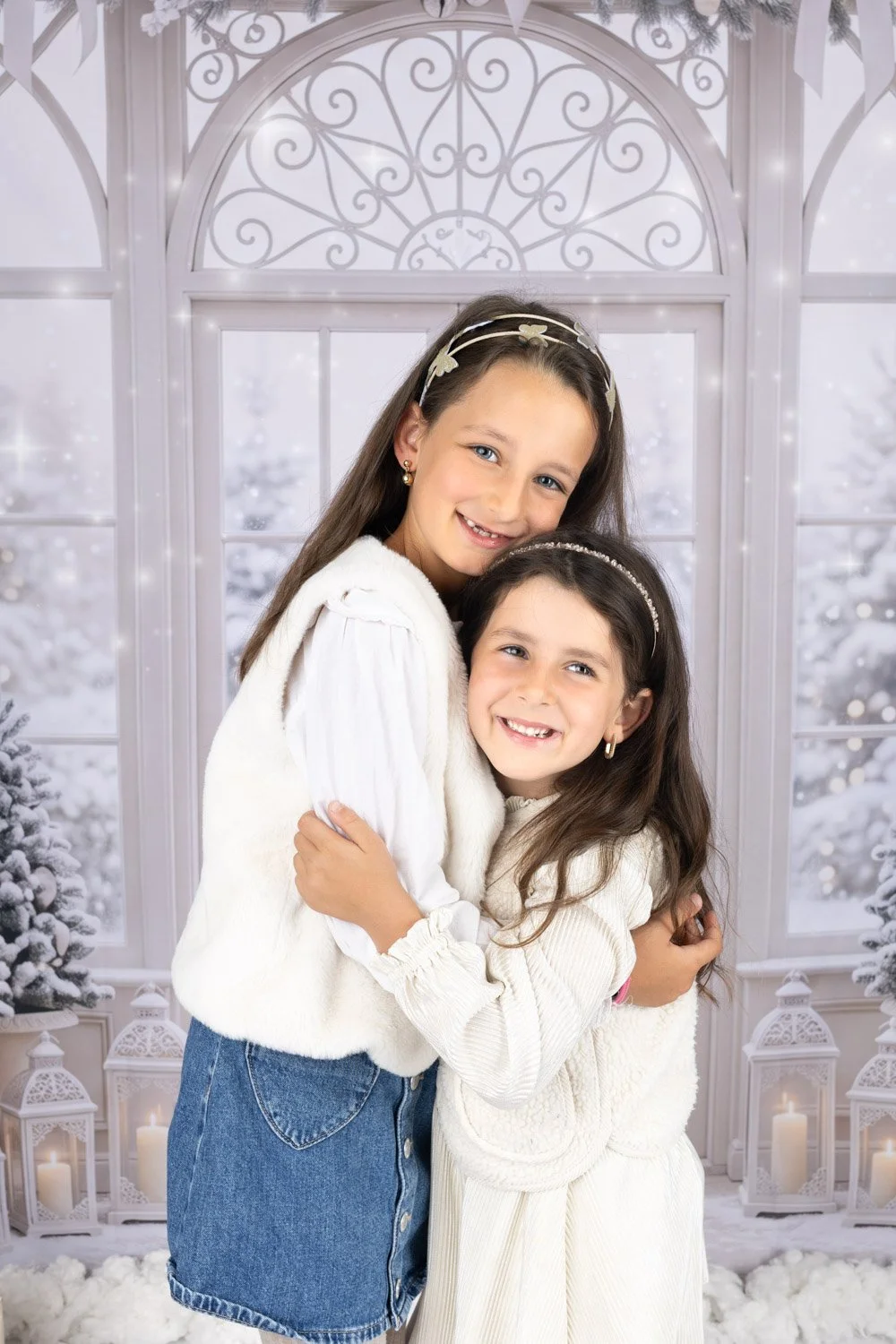 Calin de soeurs photo de noel