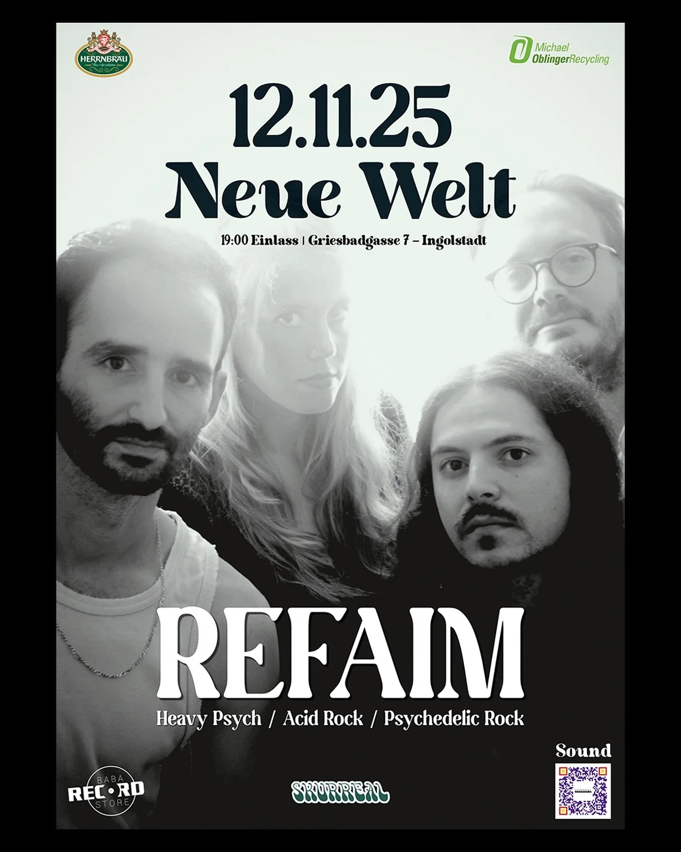 Unsere Konzertreihe l&auml;uft auf Hochtouren, weil nach @native_sun am 30.10. bereits das n&auml;chste Konzert in den Startl&ouml;chern steht: 12.11. @refaim.music 

Krautiger Heavy Psych mit hallenden Garage-Anleihen! Reverb-Liebe und Acid-Tr&auml;