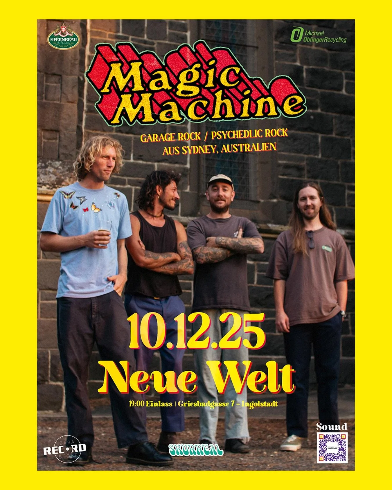 Zum Abschluss unserer Konzertreihe begr&uuml;&szlig;en wir herzlich: @magicmachine_ aus Sydney, Australien 🇦🇺

Als Fan der Band kann ich nur sagen: Verpasst es ja nicht, kommt nach Ingolstadt am 10.12. - es wird Magic Machine&lsquo;s einziger Stopp