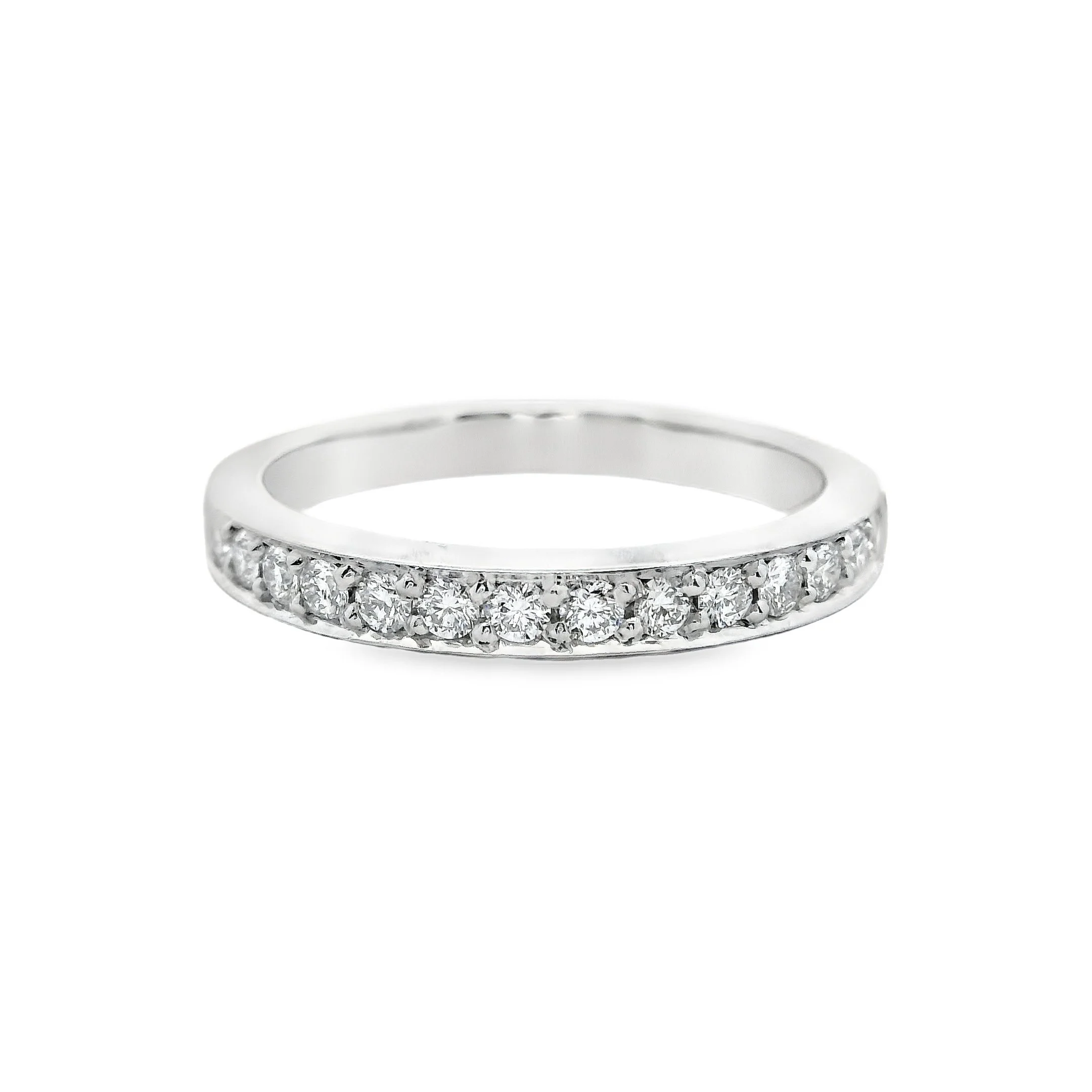 Platinum 2.5mm Pave Set Diamond Half Eternity Ring