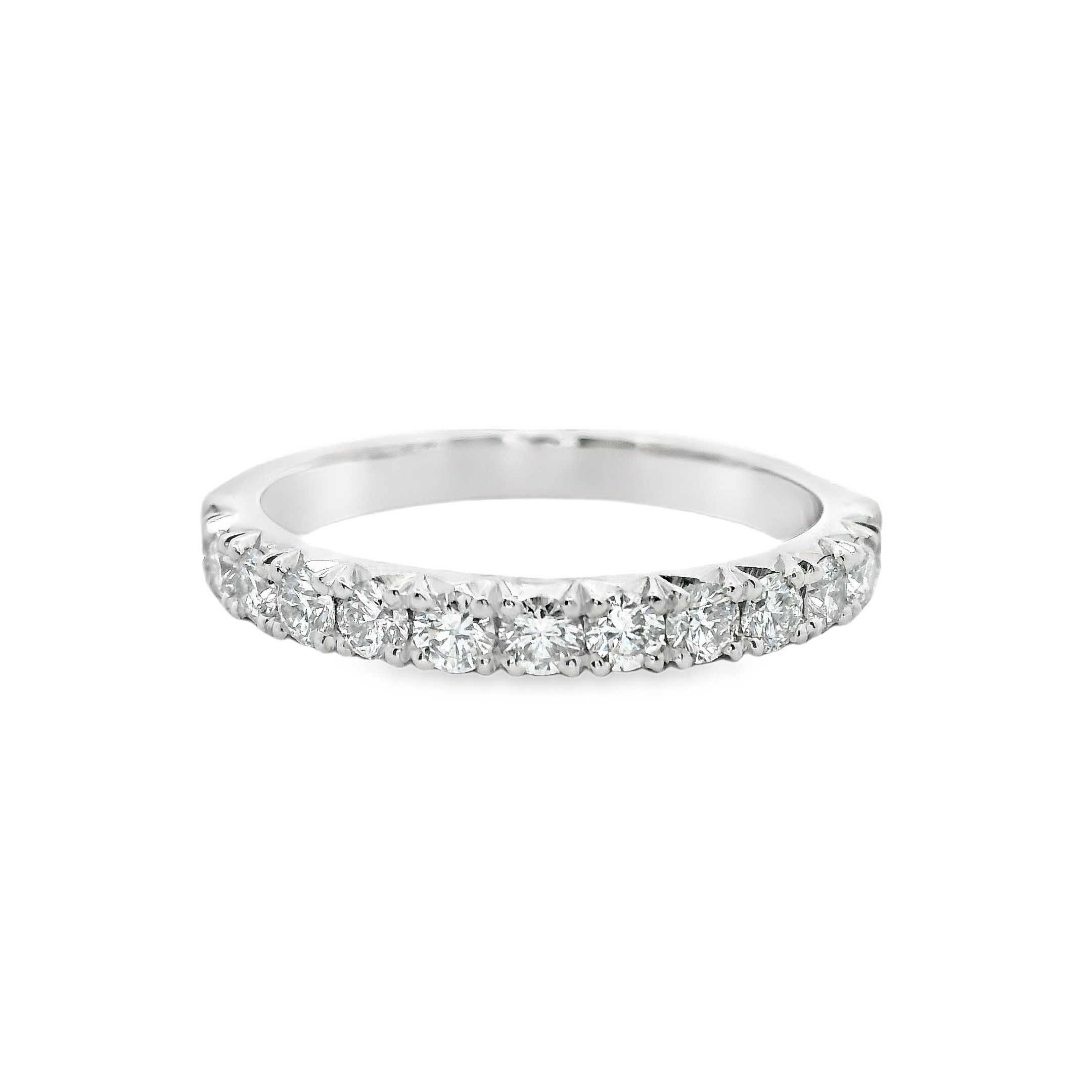 Platinum 2.5mm Fishtail Set Diamond Half Eternity Ring