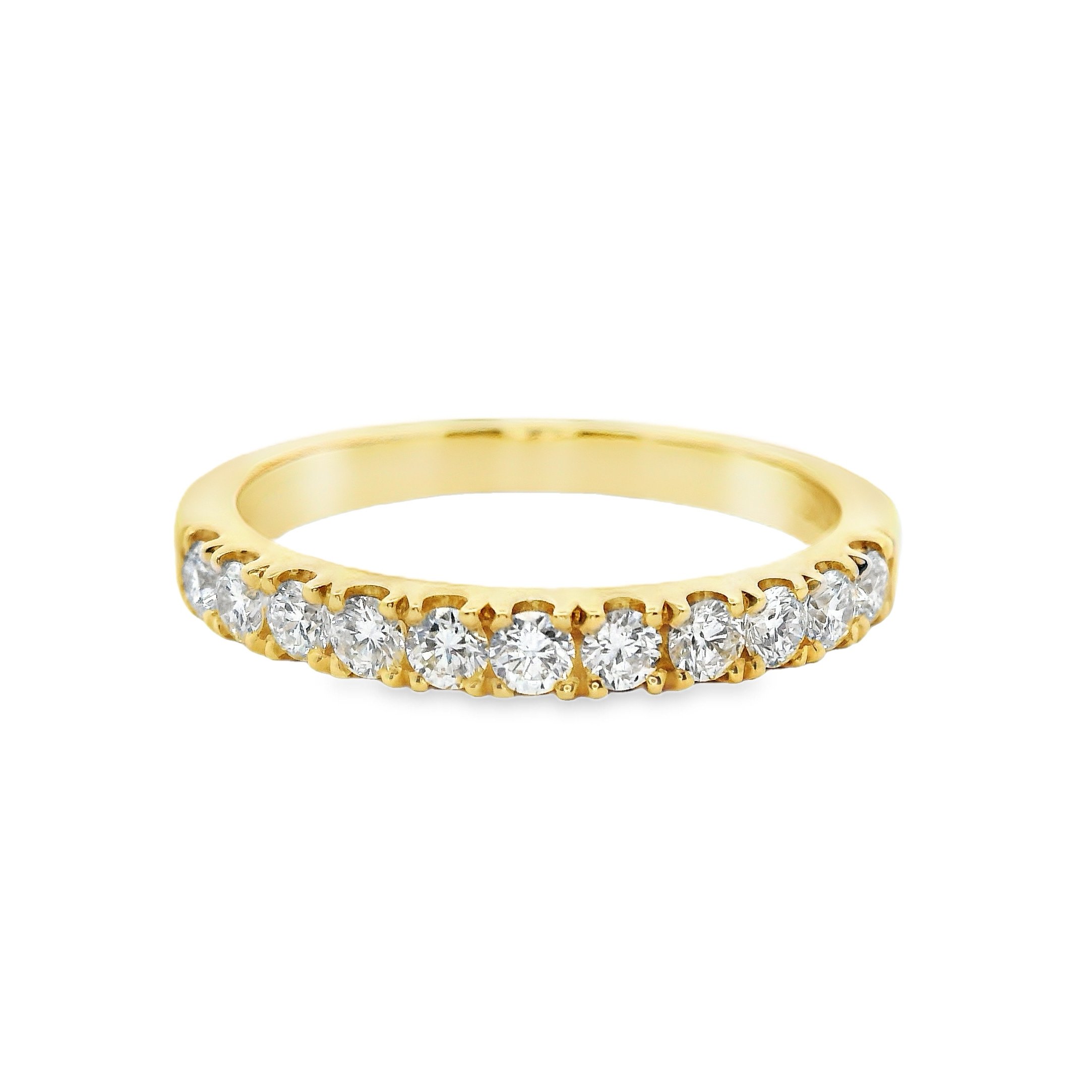 18ct Yellow Gold 2.5mm Castle Set Diamond Half Eternity Ring