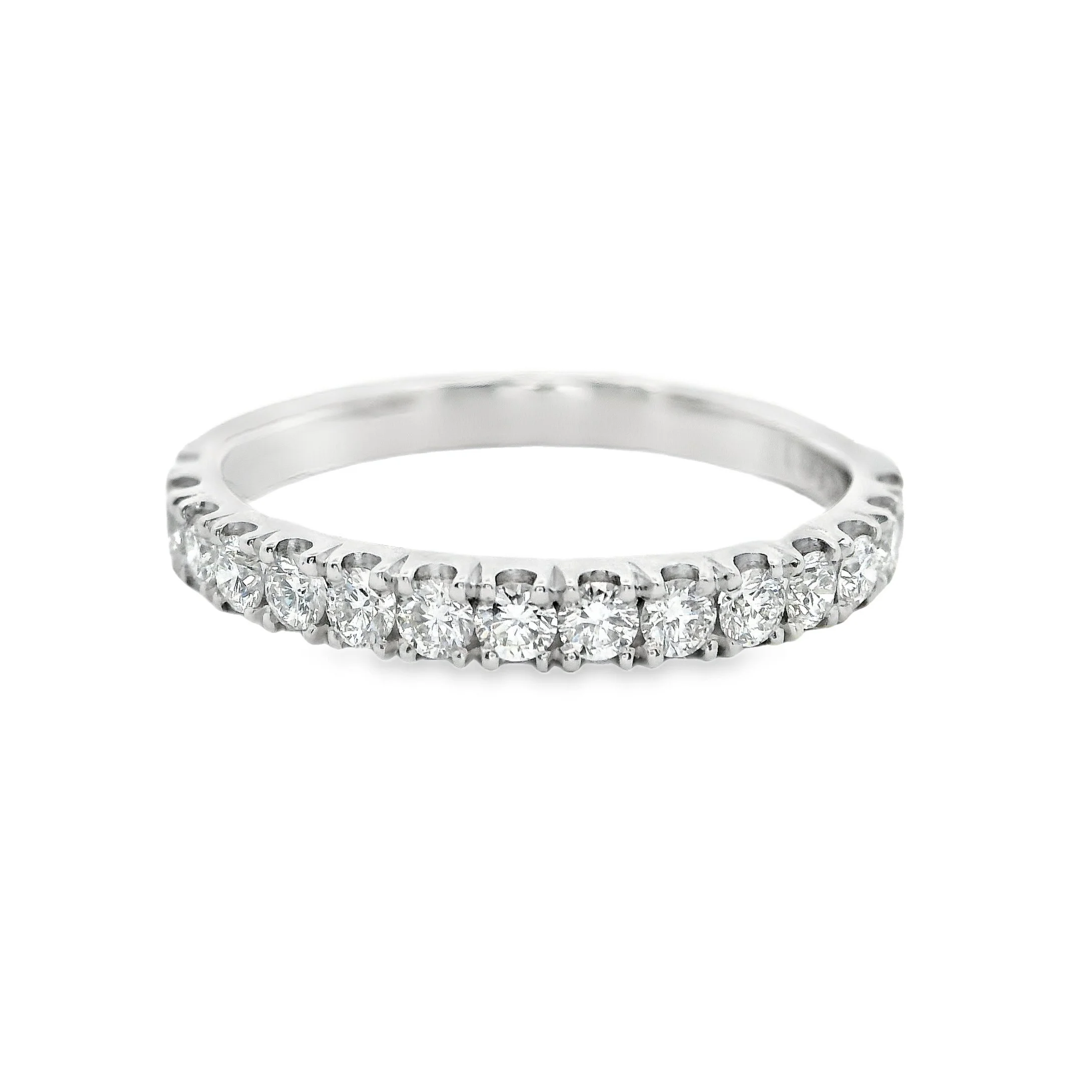 Platinum 2.5mm Castle Set Diamond Half Eternity Ring