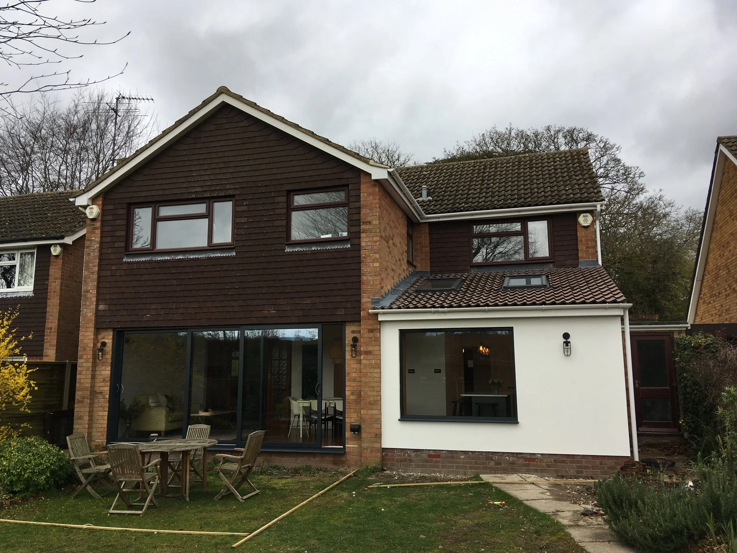 After - rear ground floor extension added to increase the size of the kitchen and provide a better connection between rooms.