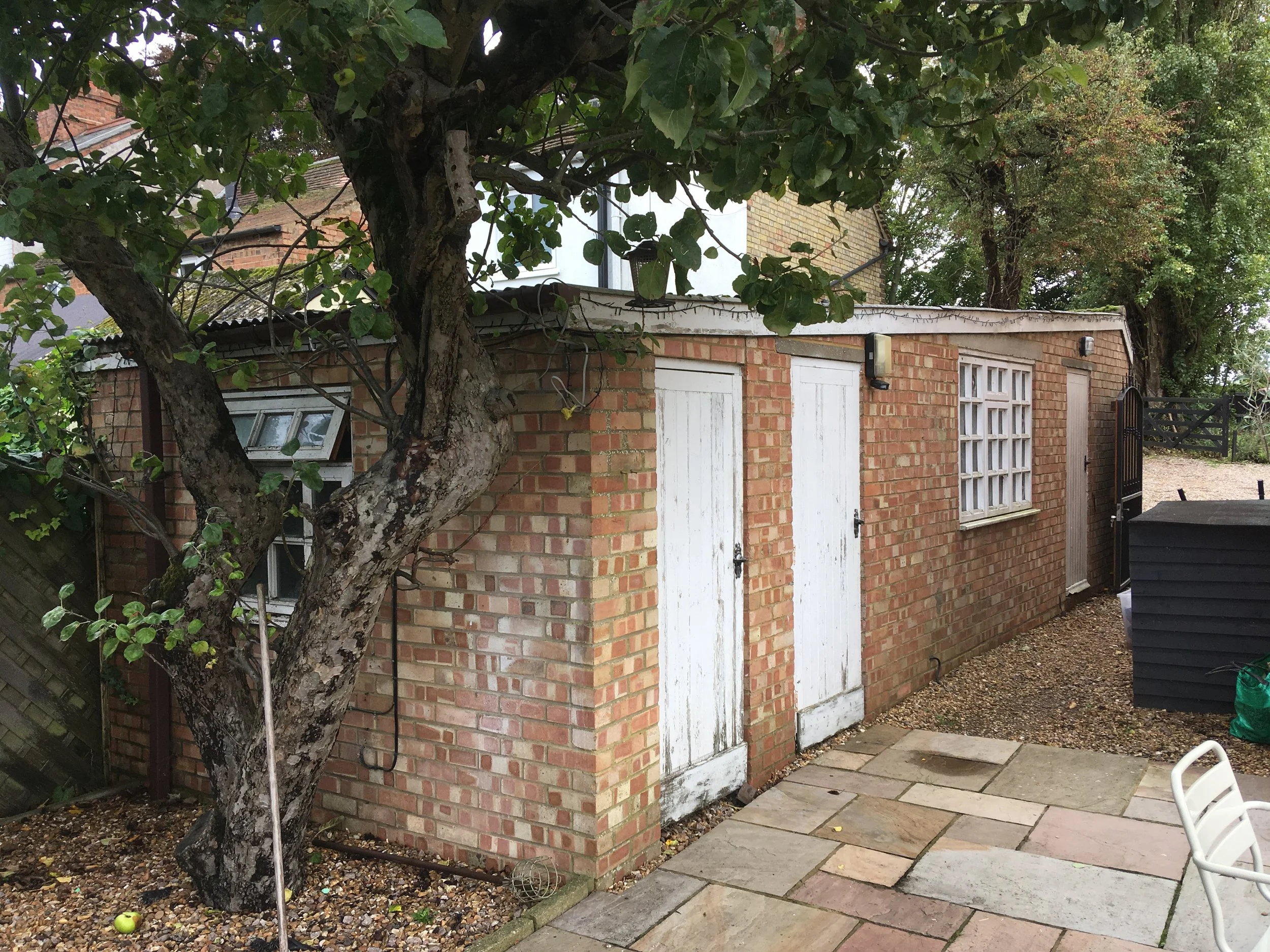 Before - old, impractical storage space.