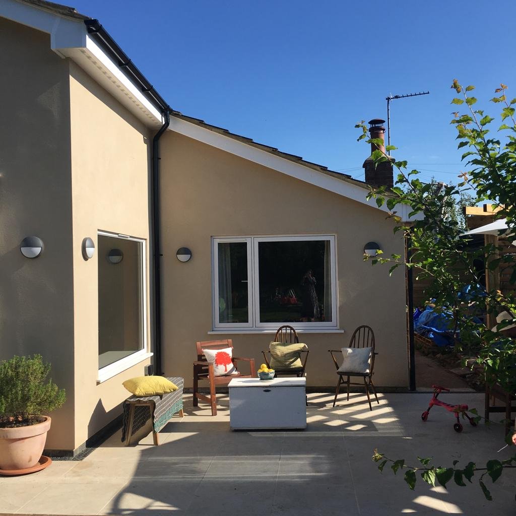 After - dilapidated side extension was fully renovated to include a new study, WC and utility room.