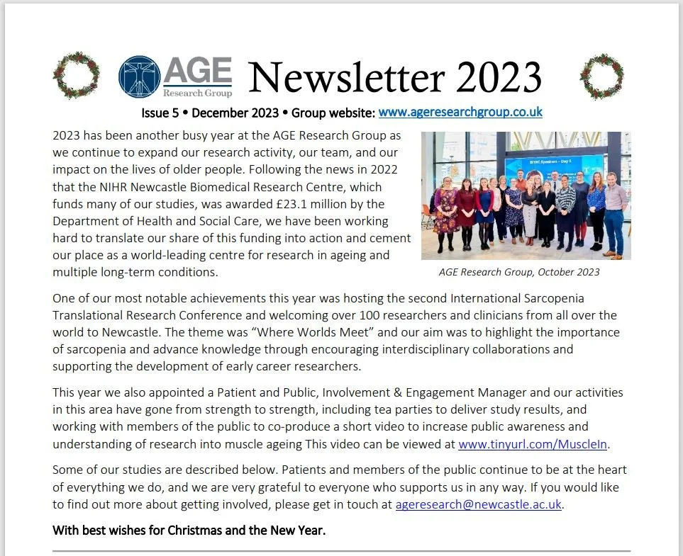 Seasons Greetings from the AGE Research Group – Dec 2023