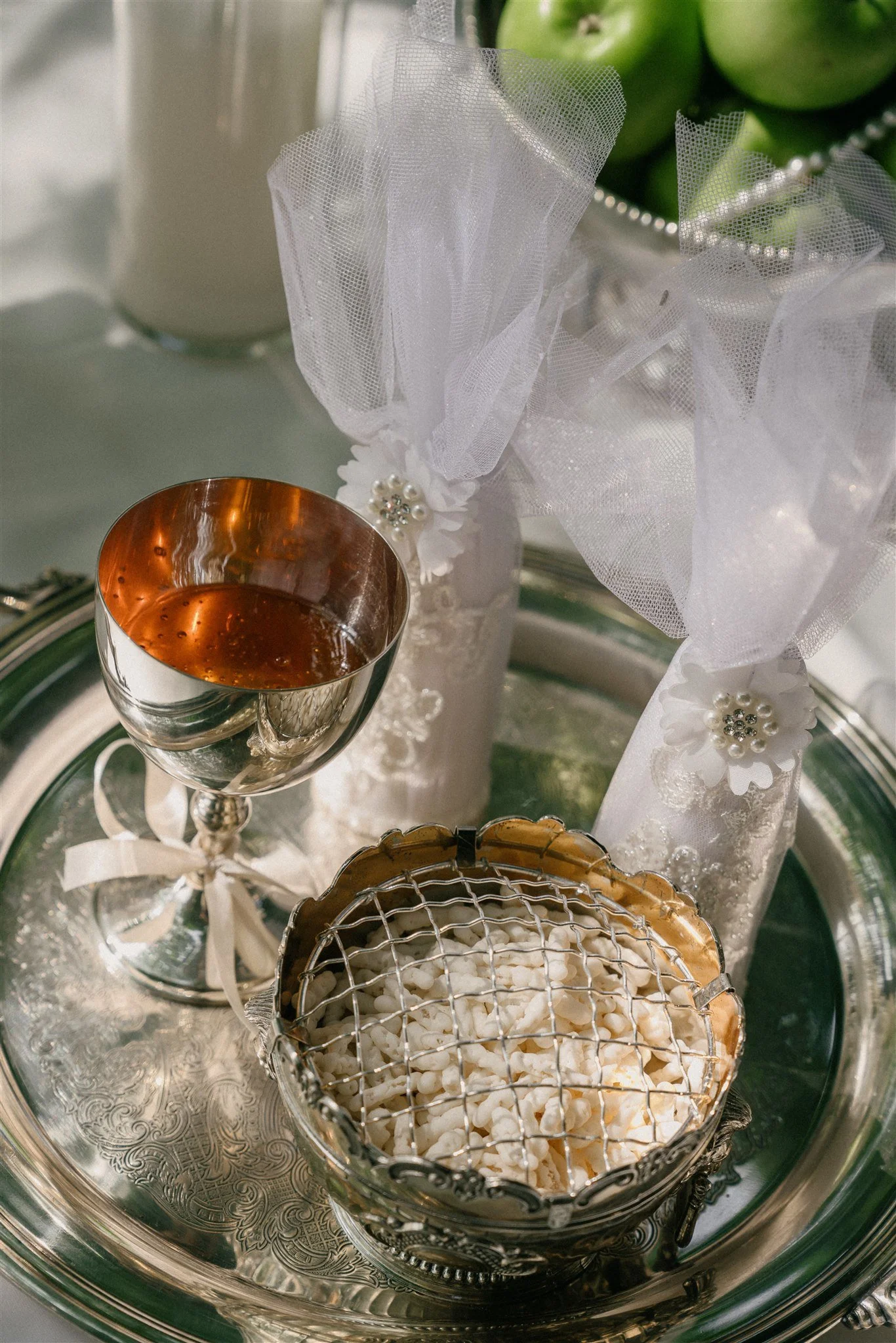 Honey and sugar cones on Persian wedding table in Tuscany