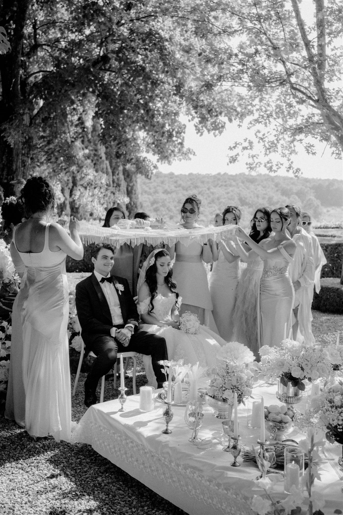 Persian wedding sugar ceremony during outdoor celebration