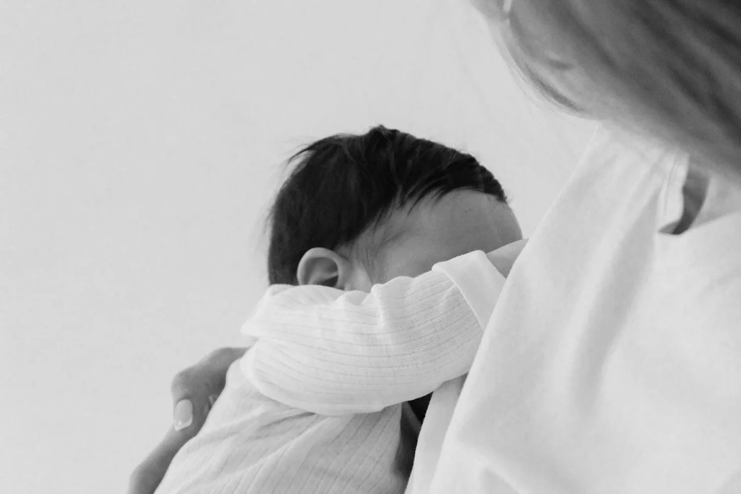 A newborn in the first days of feeding