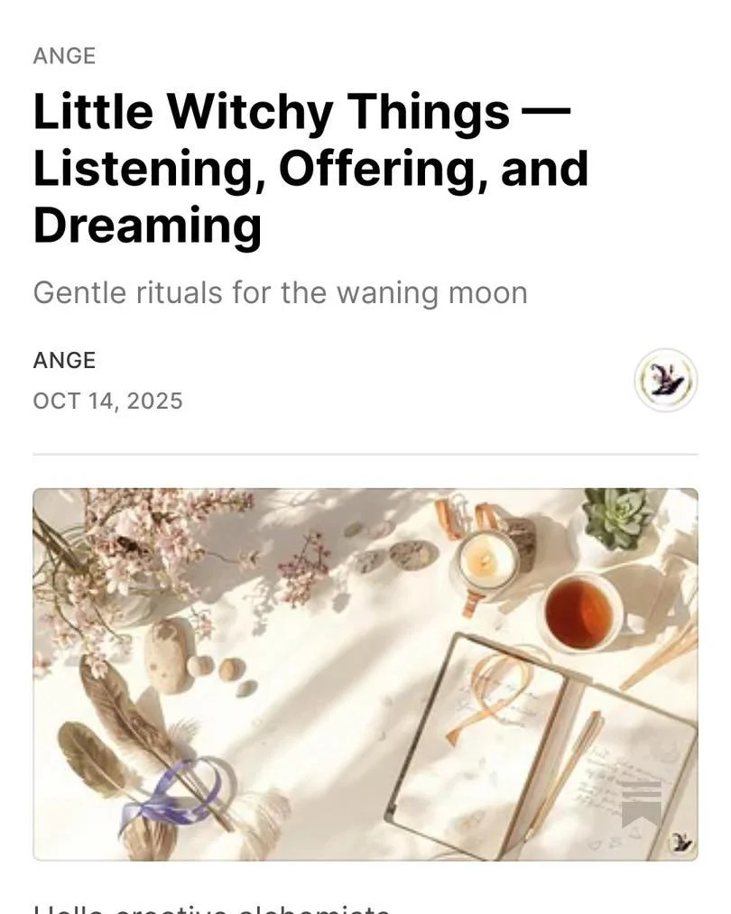 🌙✨ Little Witchy Things &ndash; Waning Moon Edition ✨🌙

The moon is waning, and it&rsquo;s a perfect time to reflect, release, and realign with your creative currents. This week on Substack, I&rsquo;m sharing exclusive insights and practices you wo