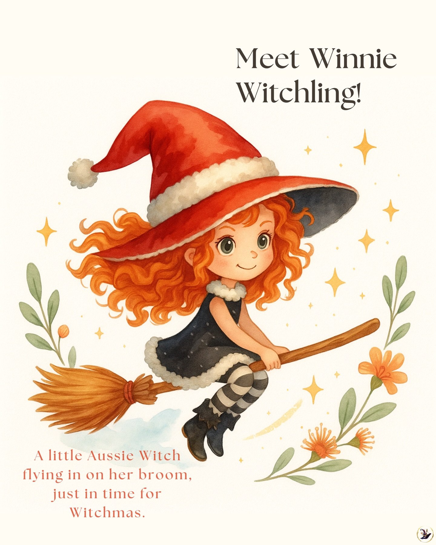 Say hello to Winnie Witchling, my little Aussie witch flying in just in time for Witchmas.
She&rsquo;s joyful, curious, and always stirring up a little summer magic wherever she goes. 💫

You&rsquo;ll spot her on tees, totes, cushions, mugs, stickers