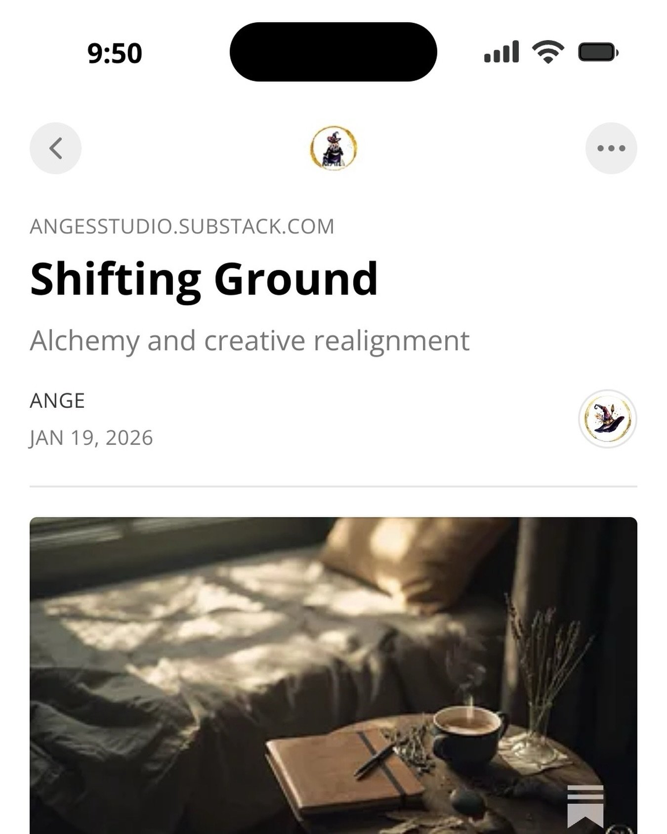 Shifting ground, new cycle. 
Inside this month&rsquo;s Art Witch Journal:
&bull; Artist of the Season
&bull; This month&rsquo;s playlist
&bull; Aquarius Season oracle insights
&bull; New additions as the journal pivots

Head over to Substack to read 