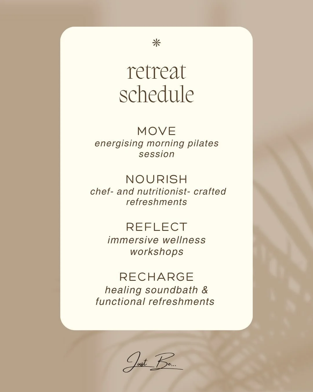 Move. Learn. Recharge.

Join us for a carefully curated programme featuring Pilates, guided meditation, a restorative sound bath, chef-crafted refreshments, and practical nutrition insights from registered nutritionists

Whether you&rsquo;re coming w