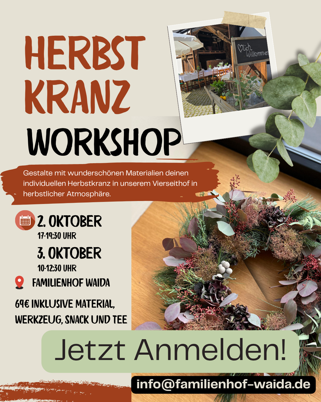 Herbstkranzbinden: zwei Termine