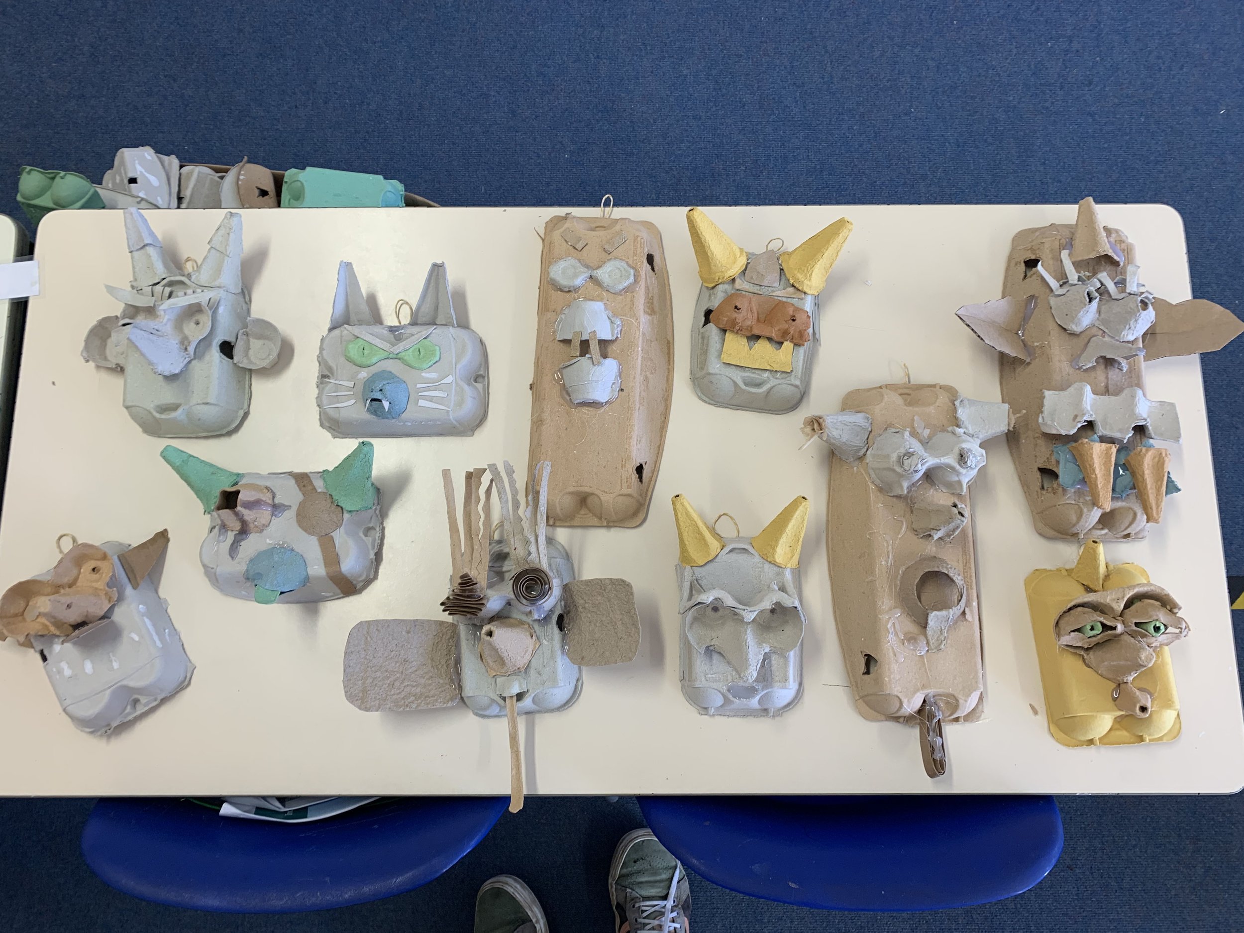 Eggbox gargoyles Year 6 - Hazelwood Schools.jpg
