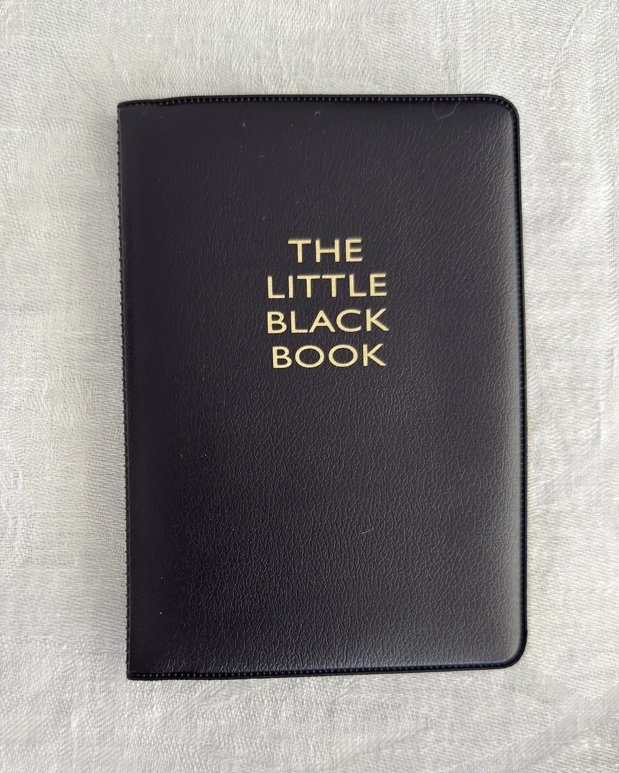 Black book titled 'The Little Black Book'_ Plant-based vegan leather (Prickly Pear)