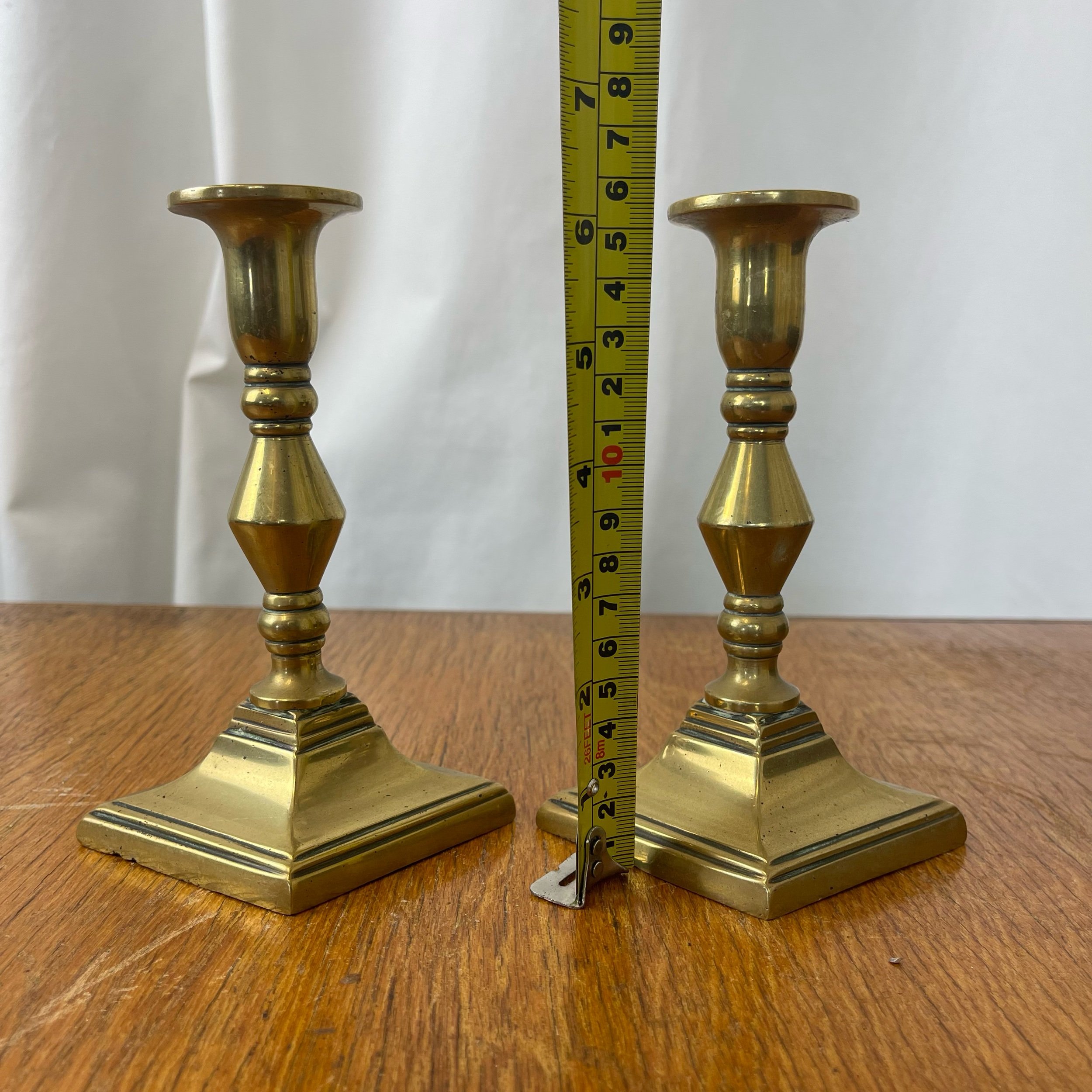 Vintage pair of brass candle sticks
