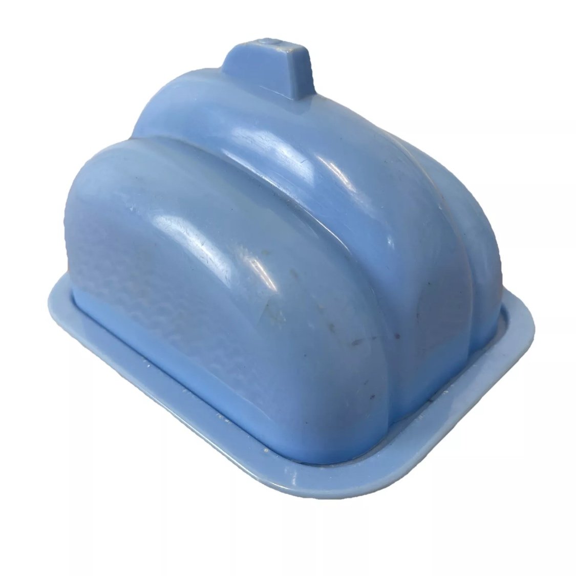 Bakelite small butter dish retro baby blue