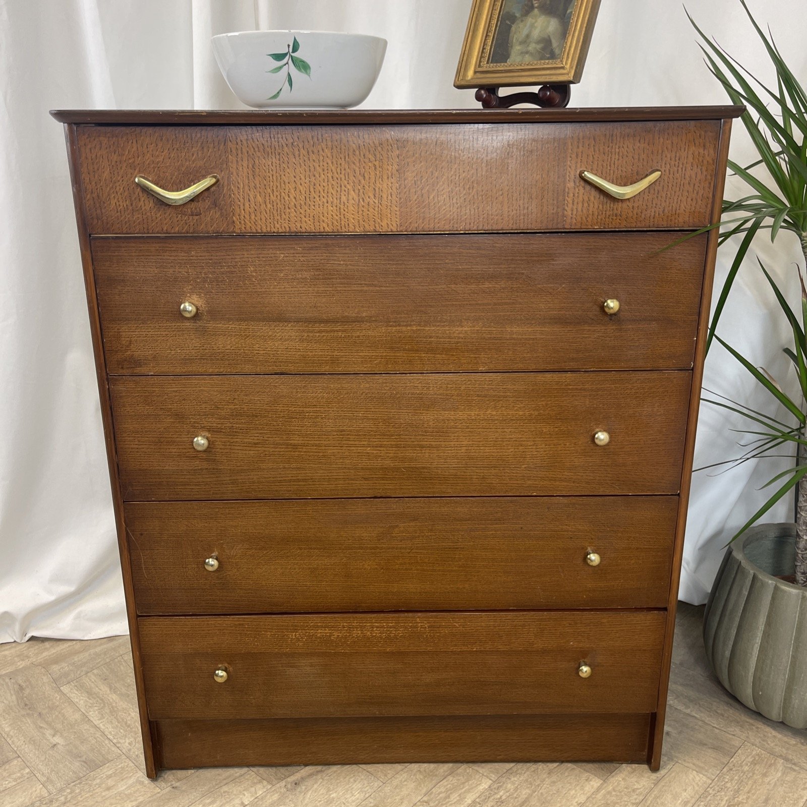 Austin suite 5 drawer chest of drawers wooden mid century furniture