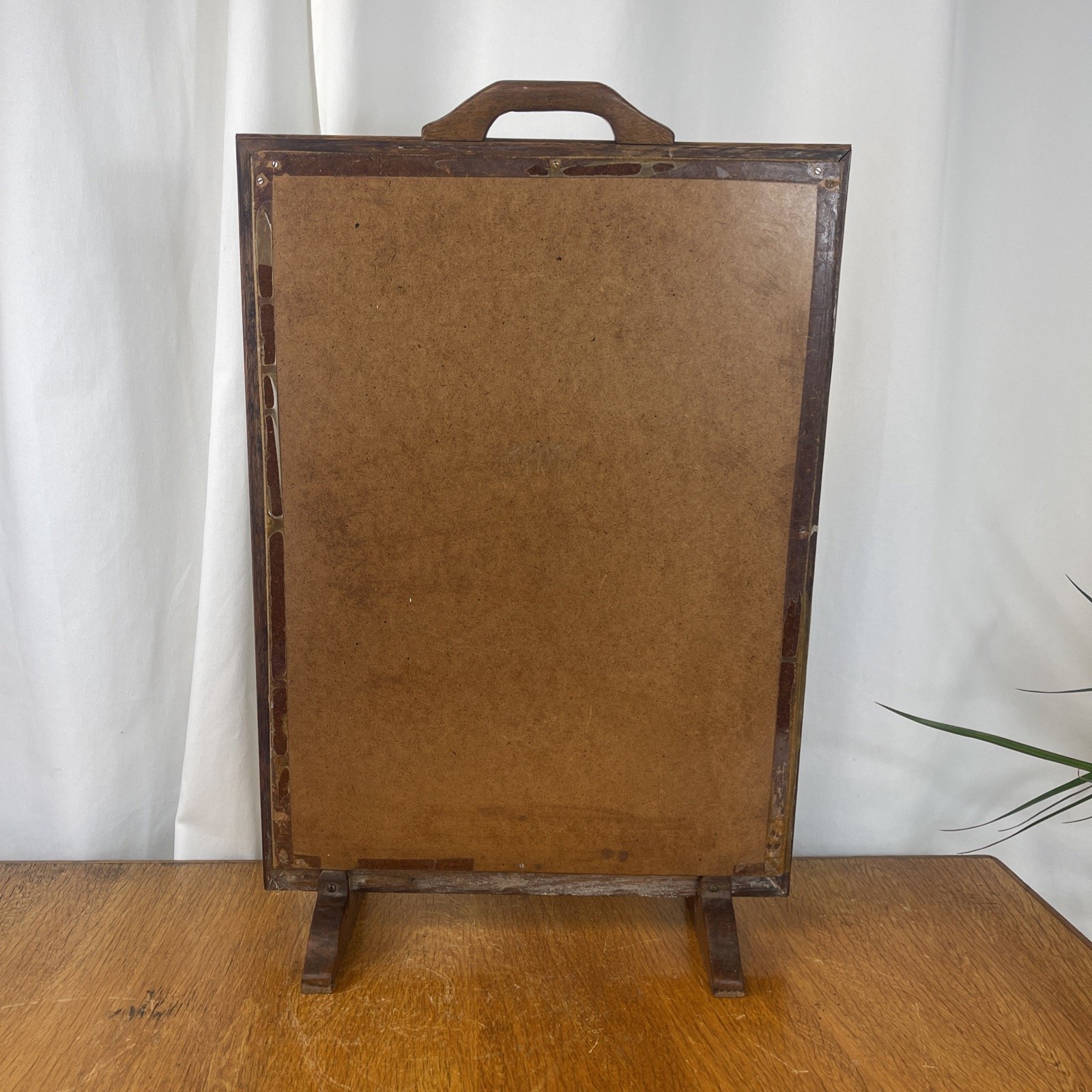 Vintage fire guard with cross stitch flowers