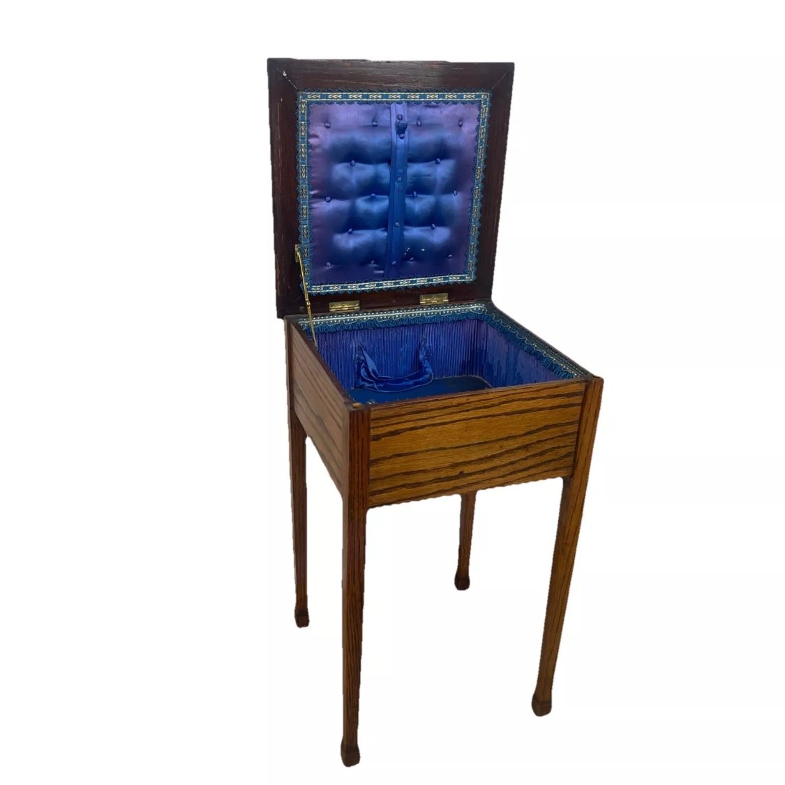 Vintage arts and crafts wooden tall sewing box