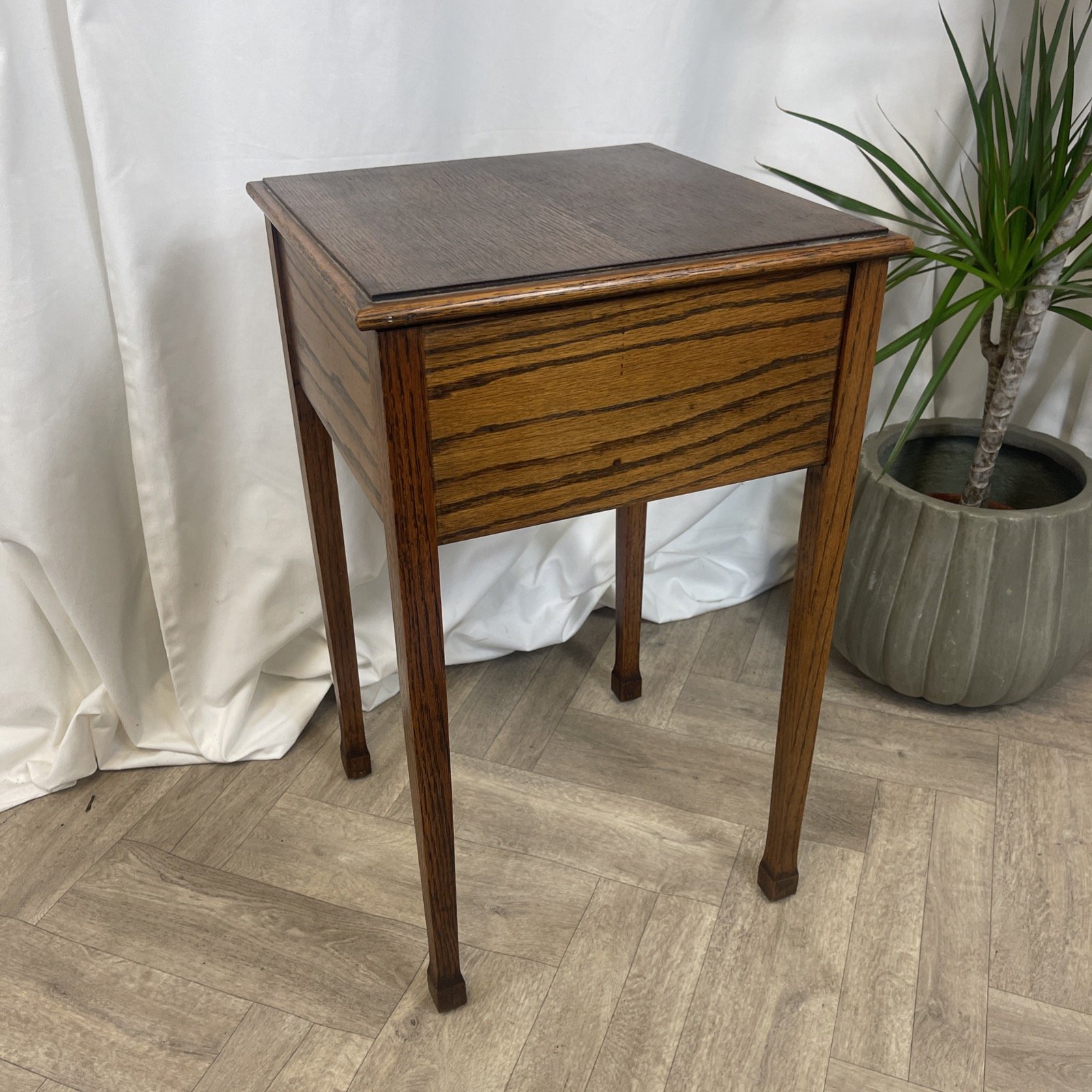 Wooden sewing box side table