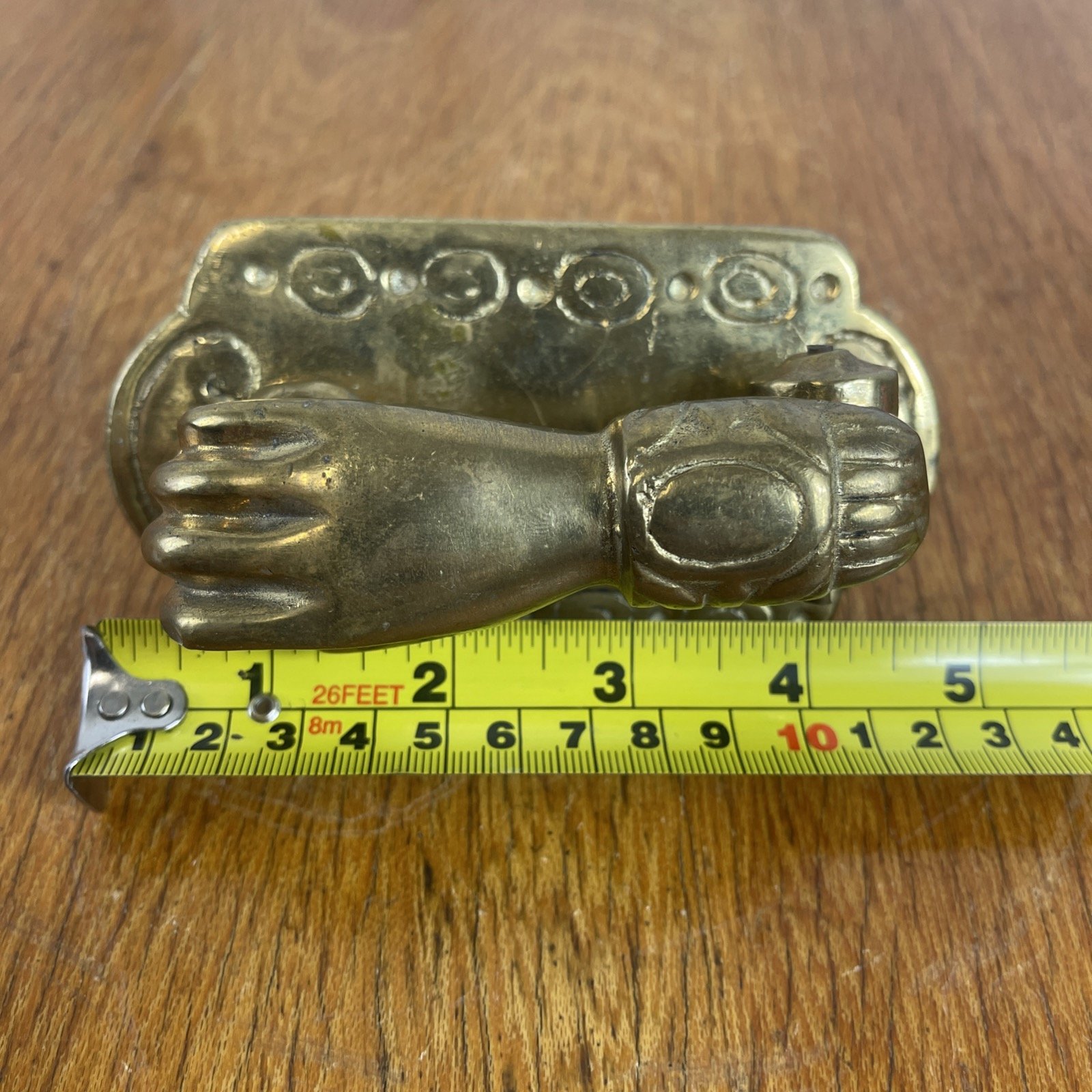 Victorian brass dorr knocker hand